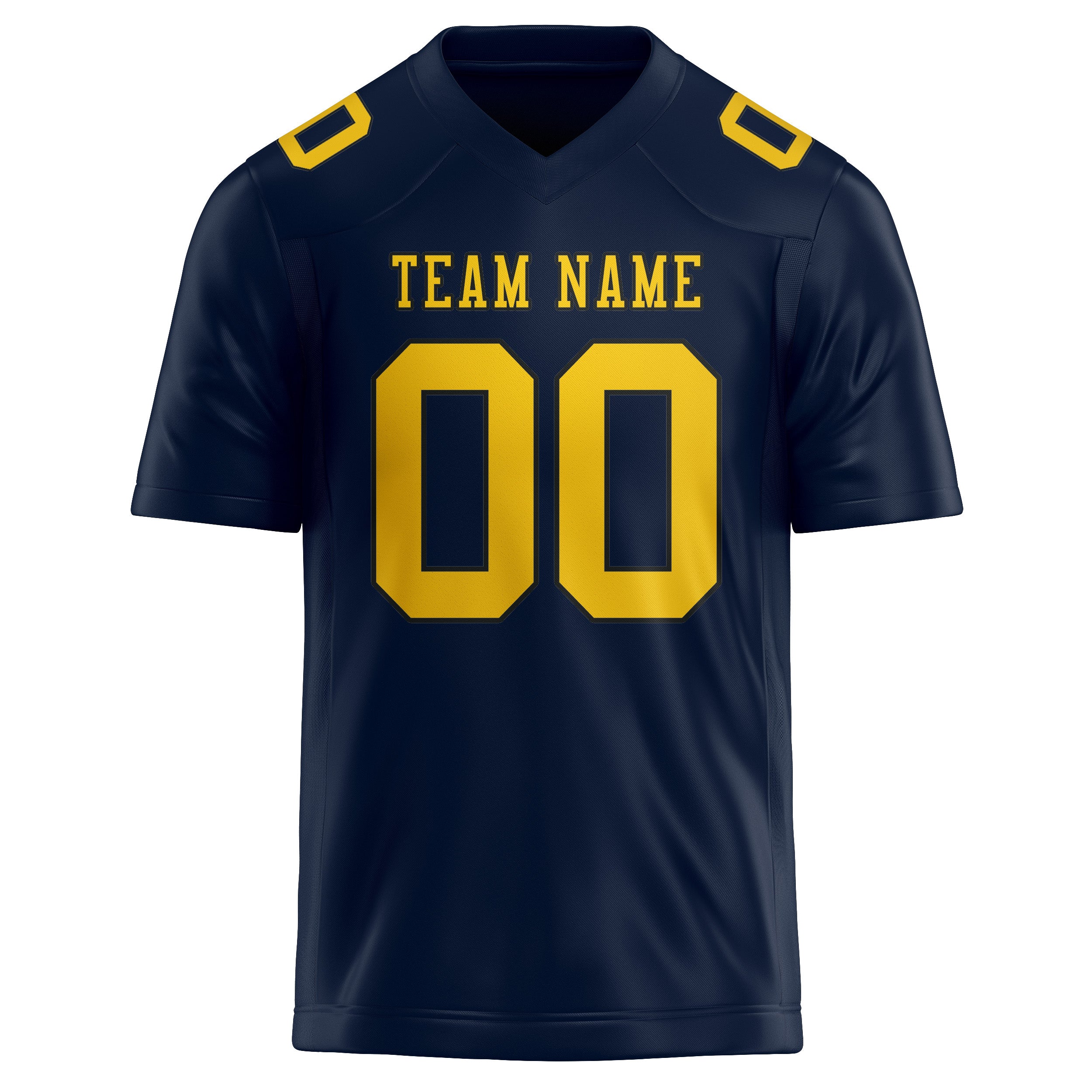 Maßgeschneidertes Professionelles Stahlblau Gold Rugbytrikot