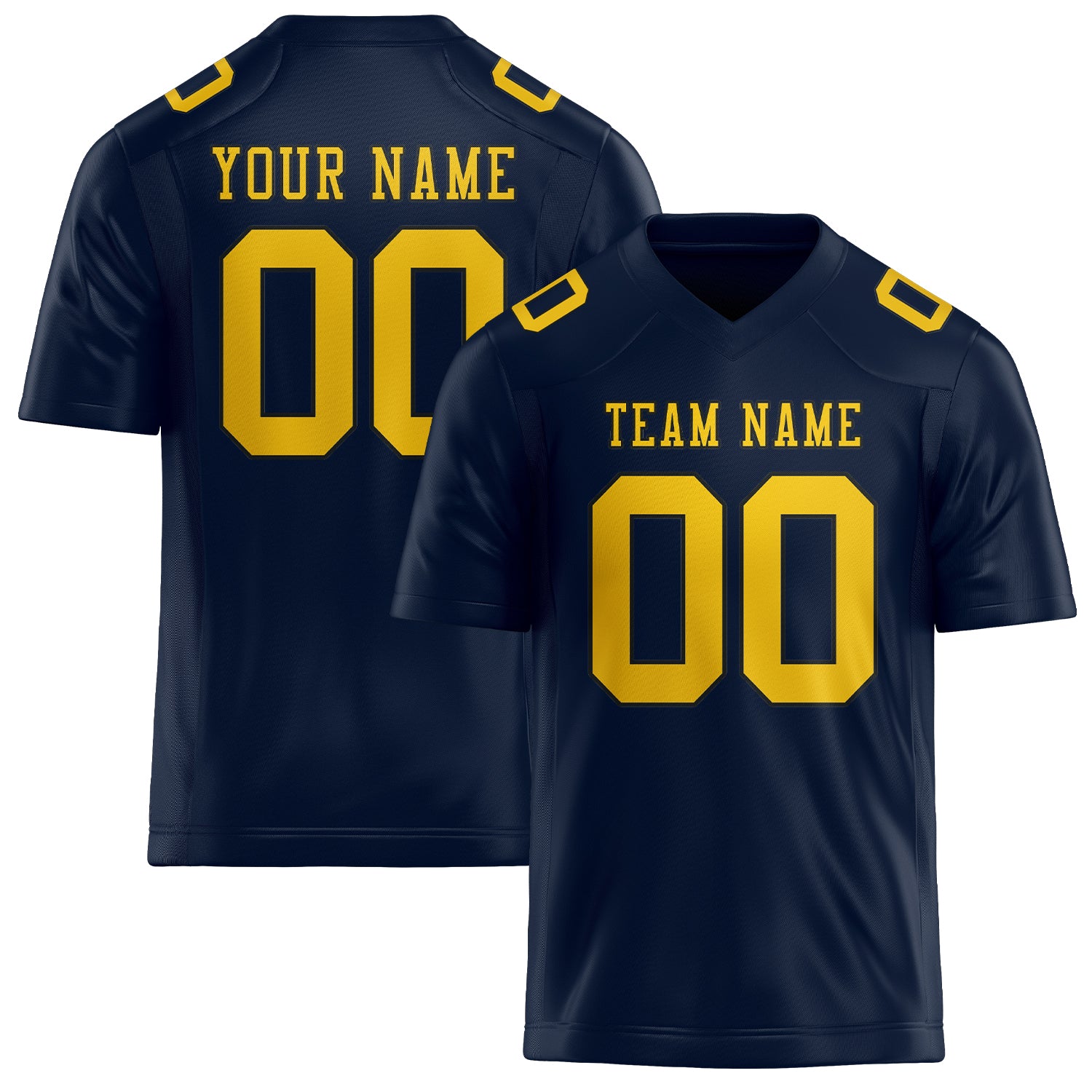 Maßgeschneidertes Professionelles Stahlblau Gold Rugbytrikot