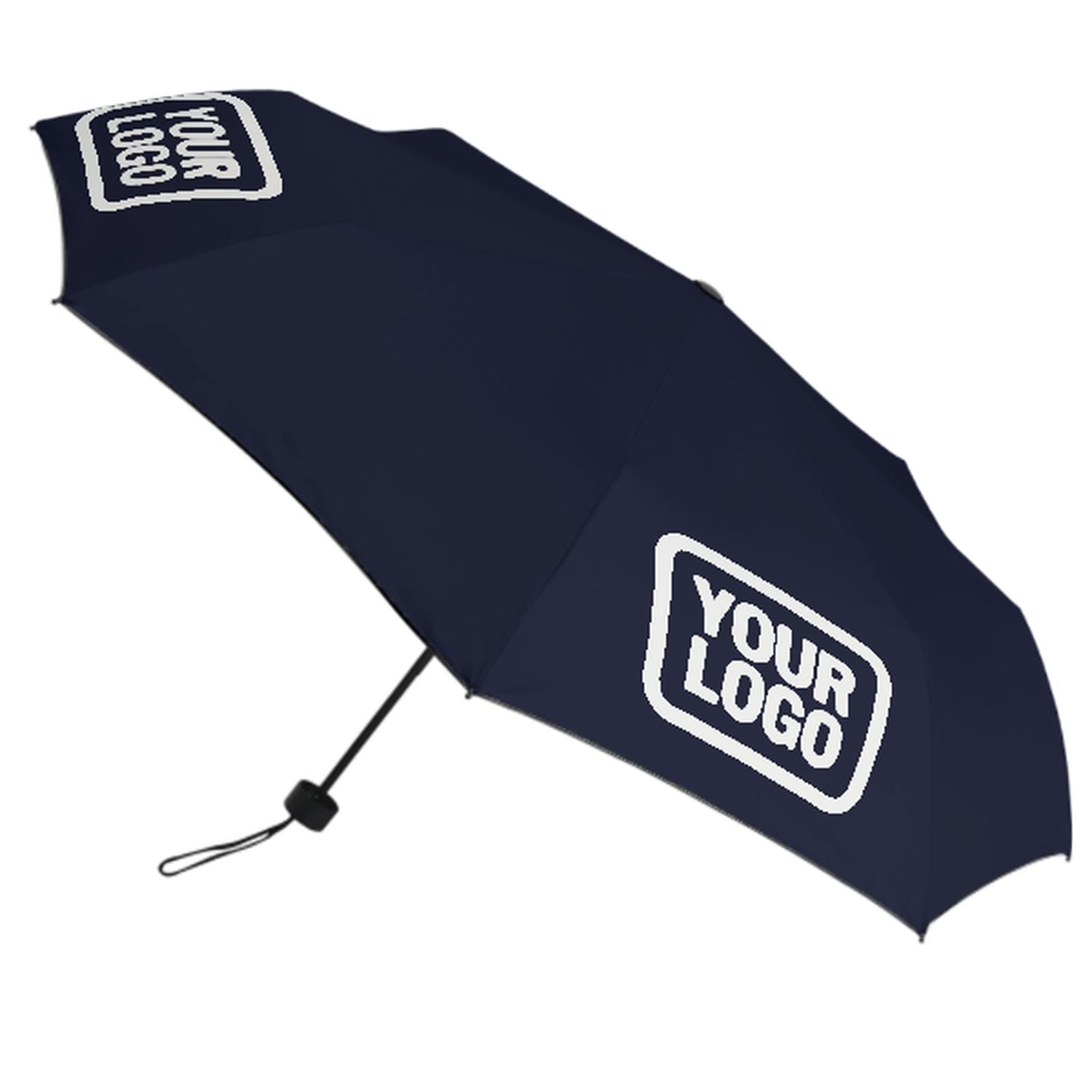 Maßgeschneidertes Stahlblau Weiß Automatik-Regenschirm