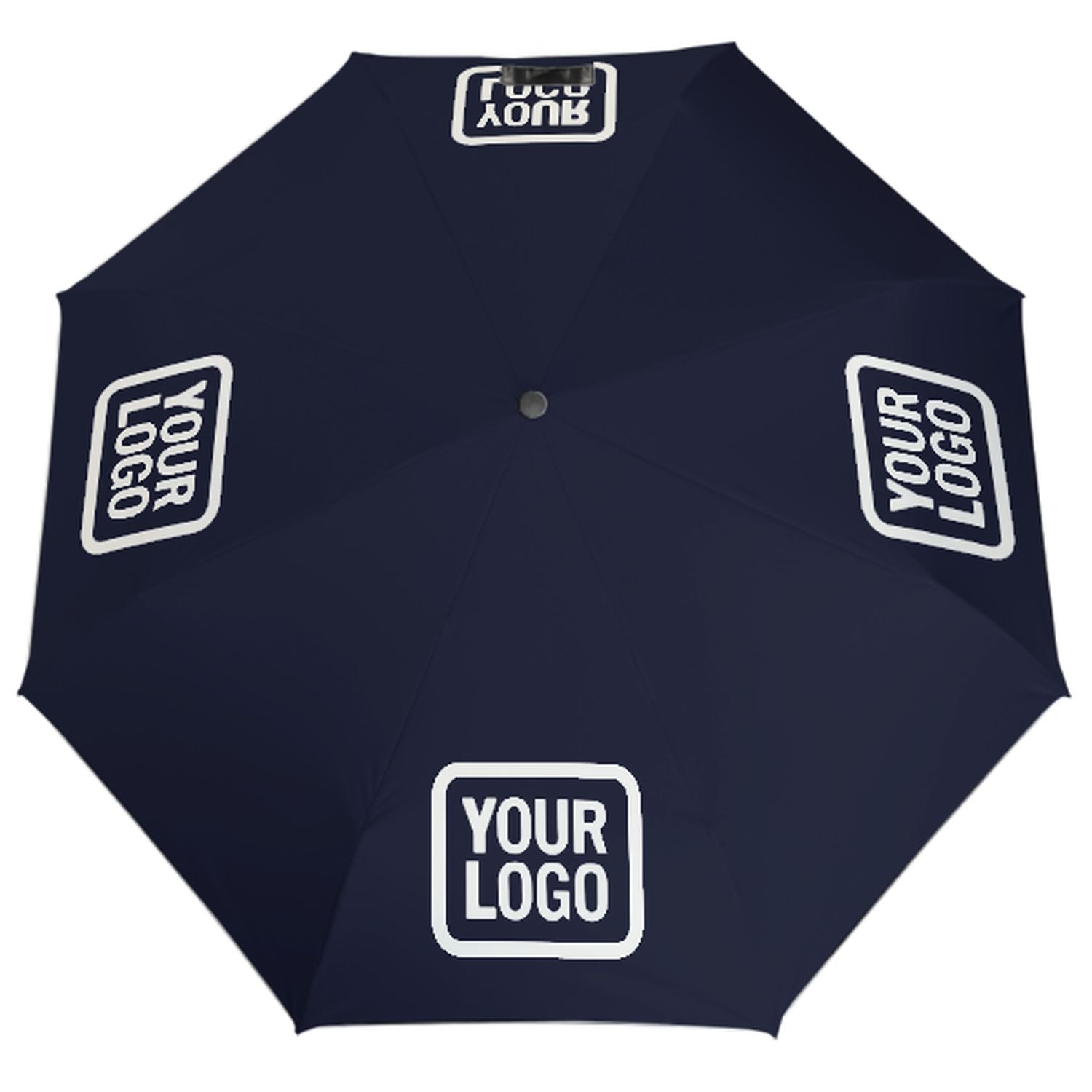 Maßgeschneidertes Stahlblau Weiß Automatik-Regenschirm