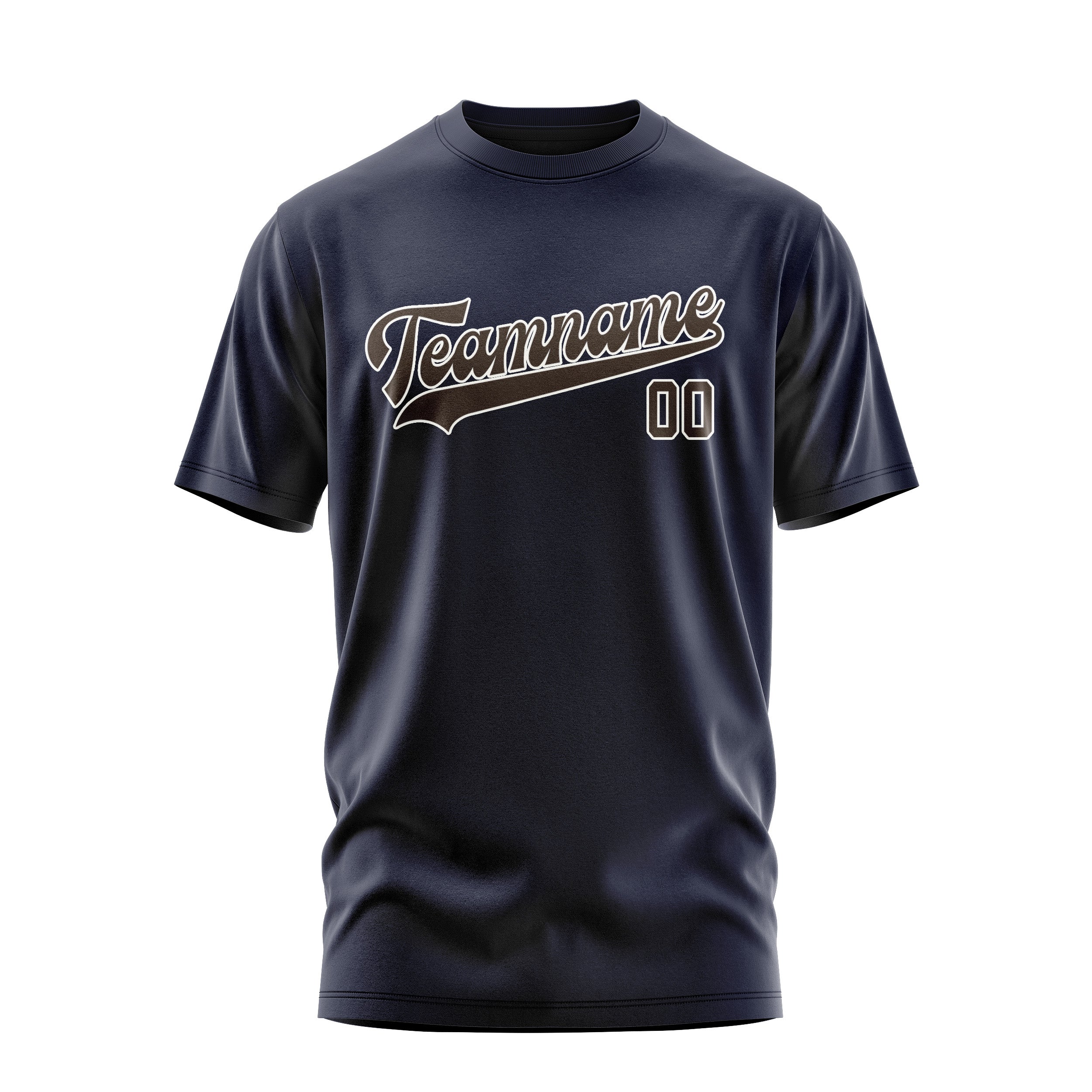 Maßgeschneidertes Stahlblau Braun T-Shirt