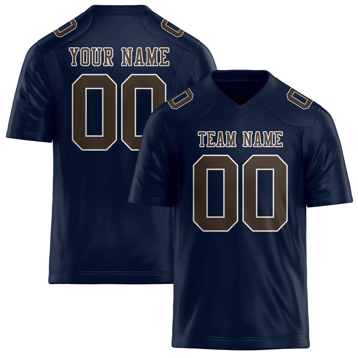 Maßgeschneidertes Professionelles Stahlblau Braun Rugbytrikot
