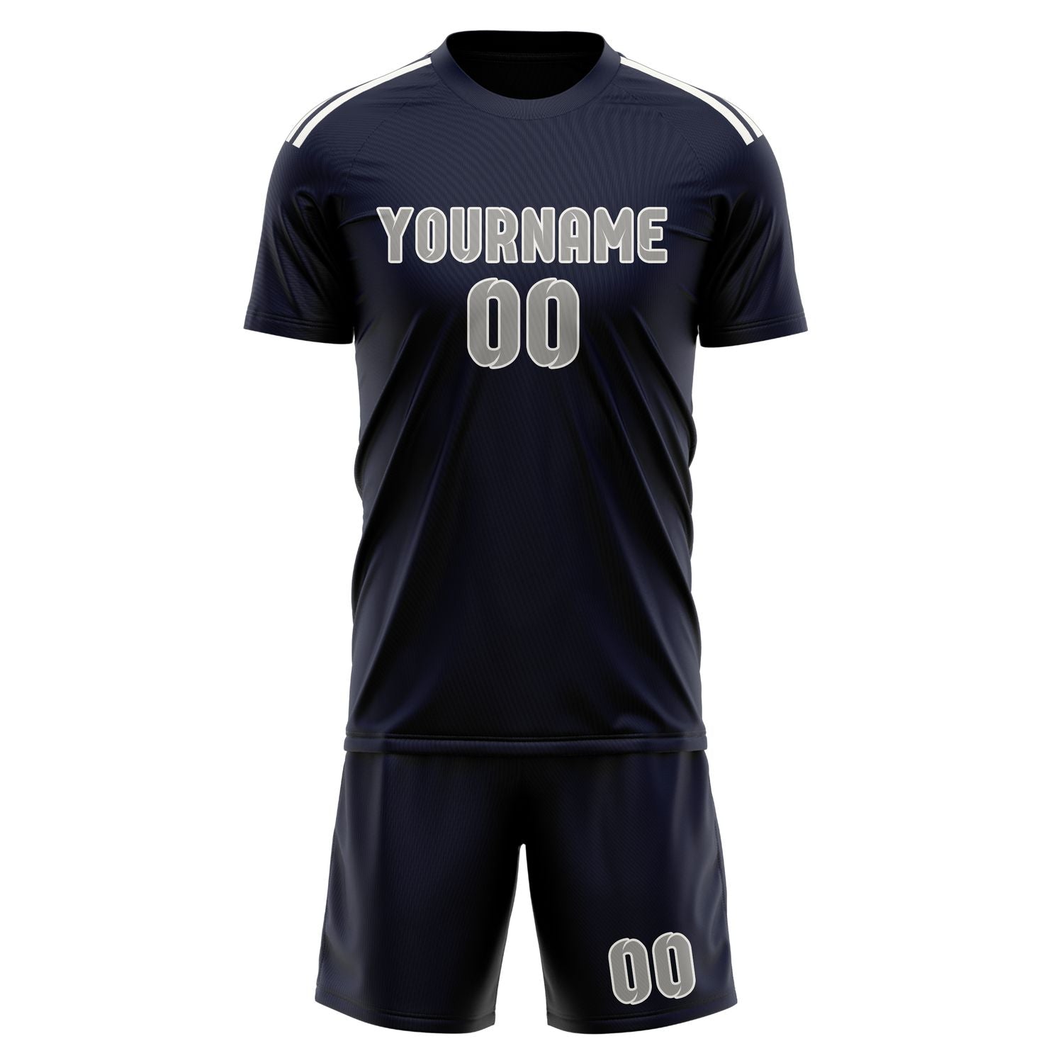 Maßgeschneidertes Professionelles Stahlblau Grau Fußballtrikot-Set