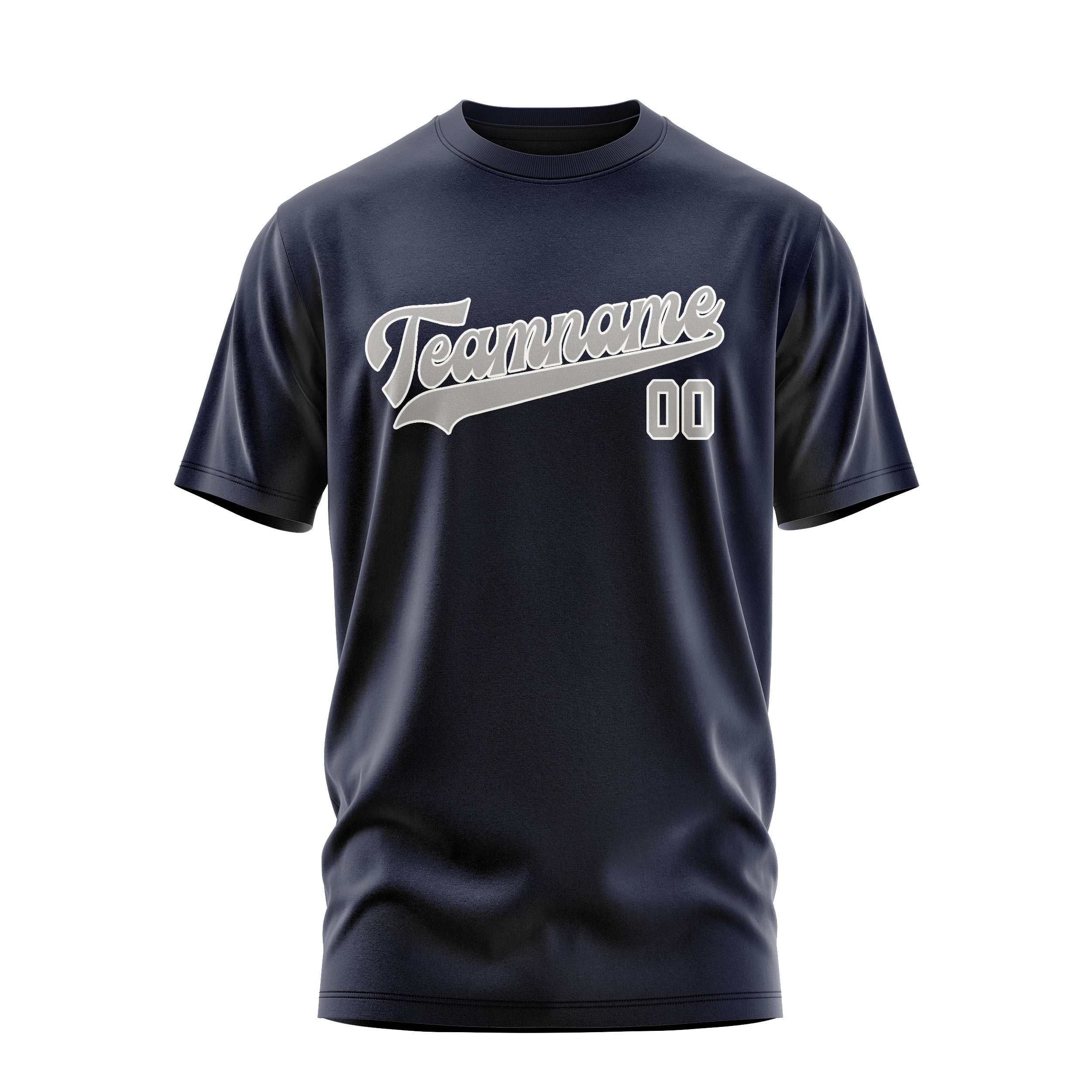 Maßgeschneidertes Stahlblau Grau T-Shirt