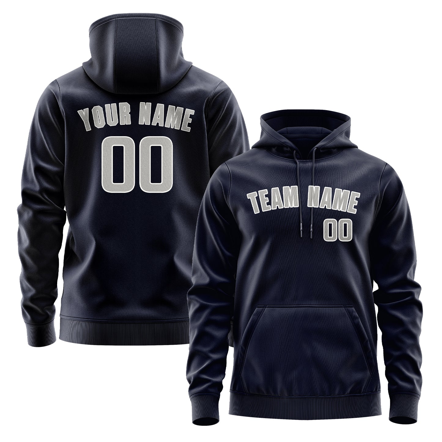 Maßgeschneidertes Stahlblau Grau Hoodie