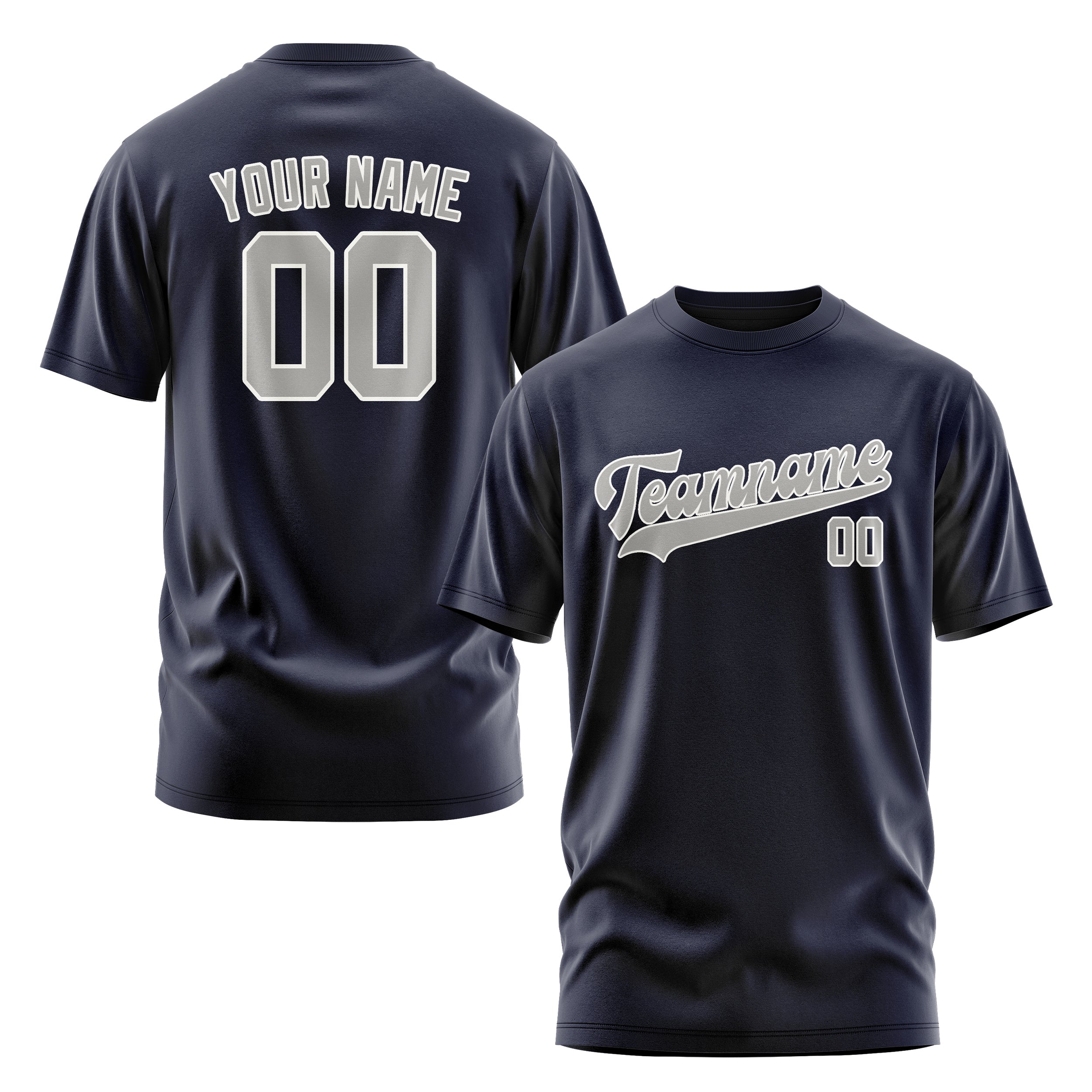 Maßgeschneidertes Stahlblau Grau T-Shirt