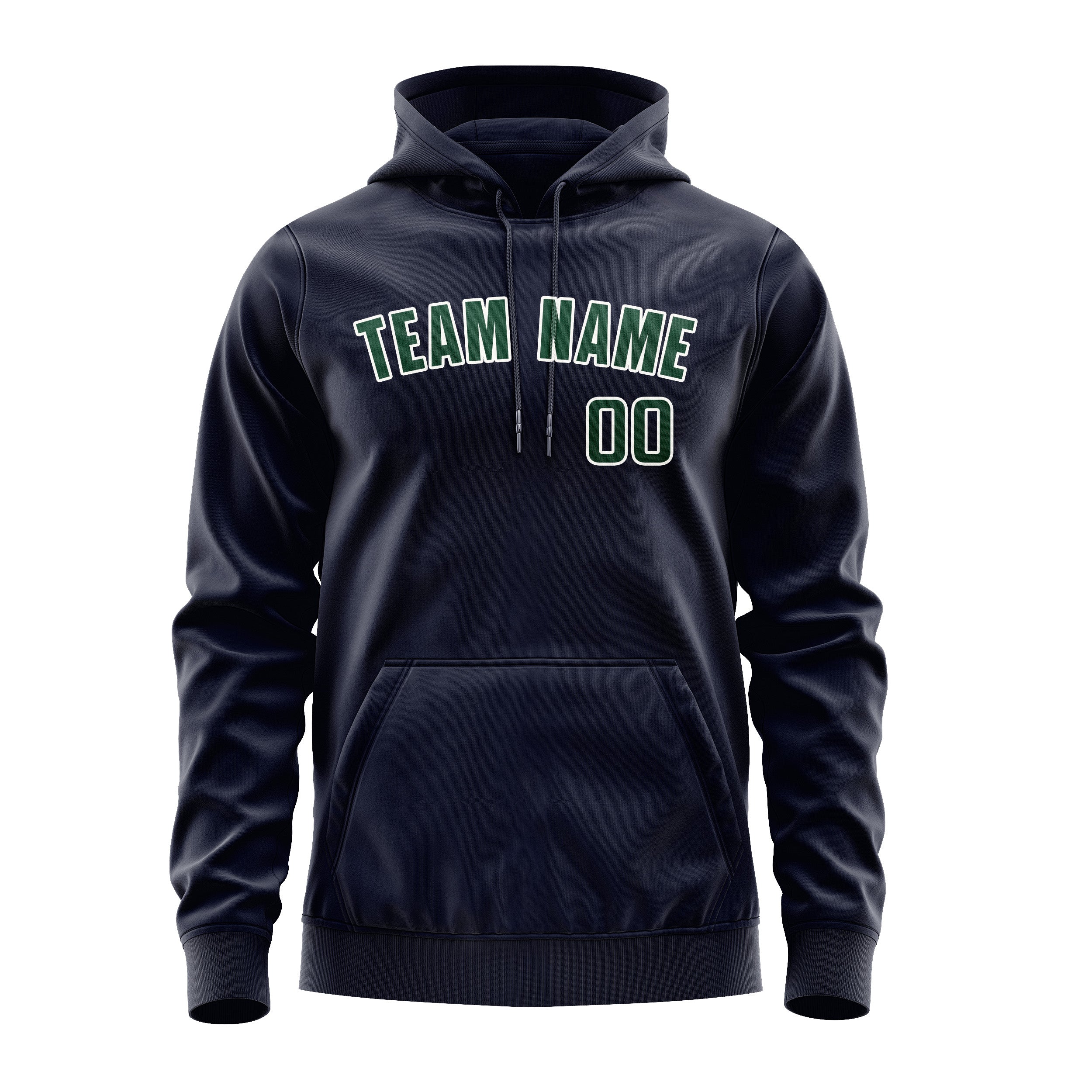 Maßgeschneidertes Stahlblau Moosgrün Hoodie