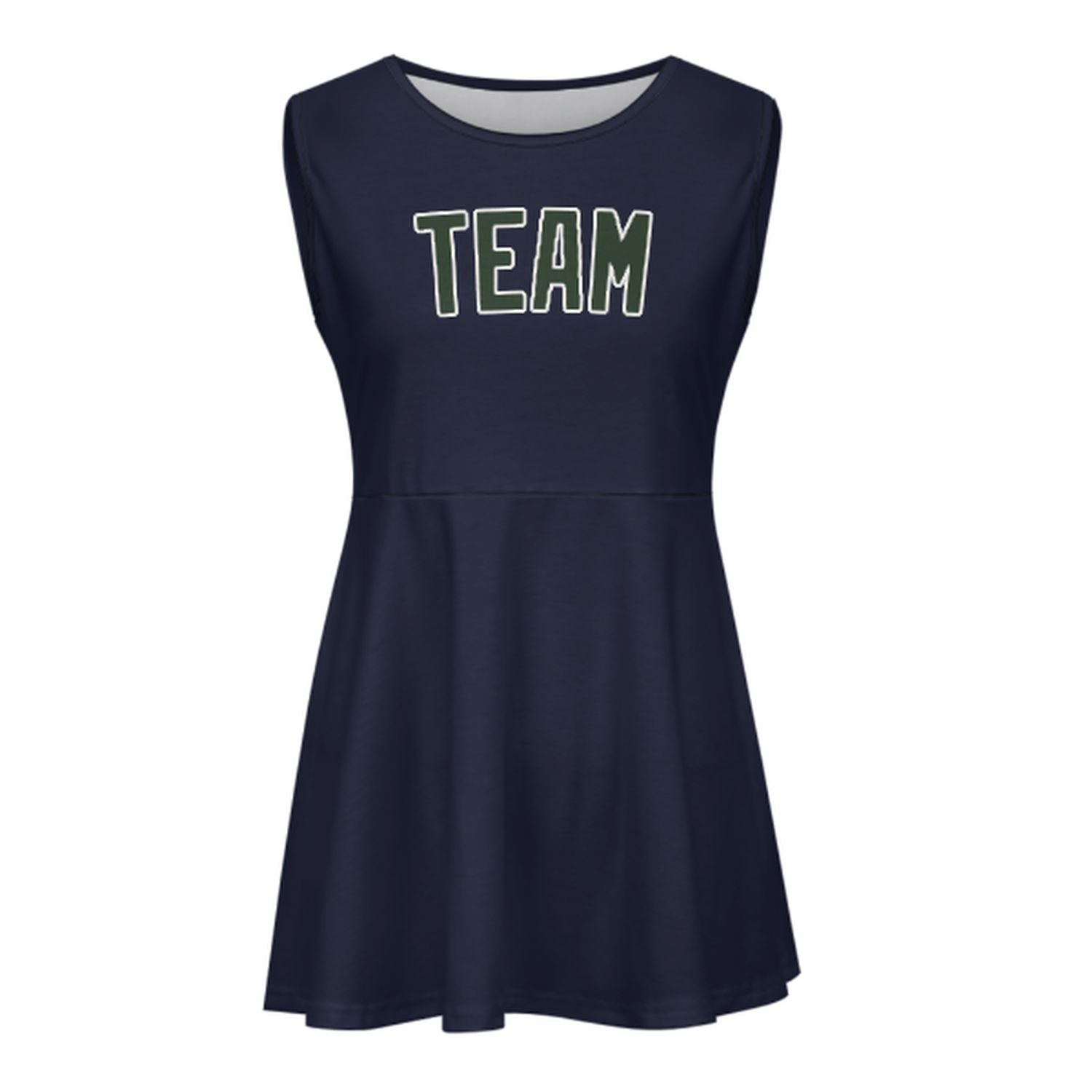 Maßgeschneidertes Stahlblau Tannengrün Cheerleader-Kleid