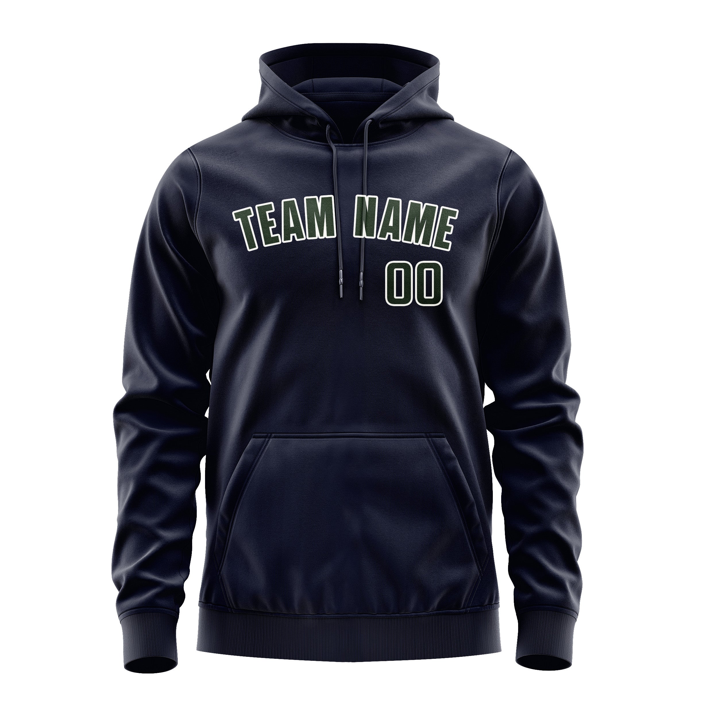 Maßgeschneidertes Stahlblau Tannengrün Hoodie