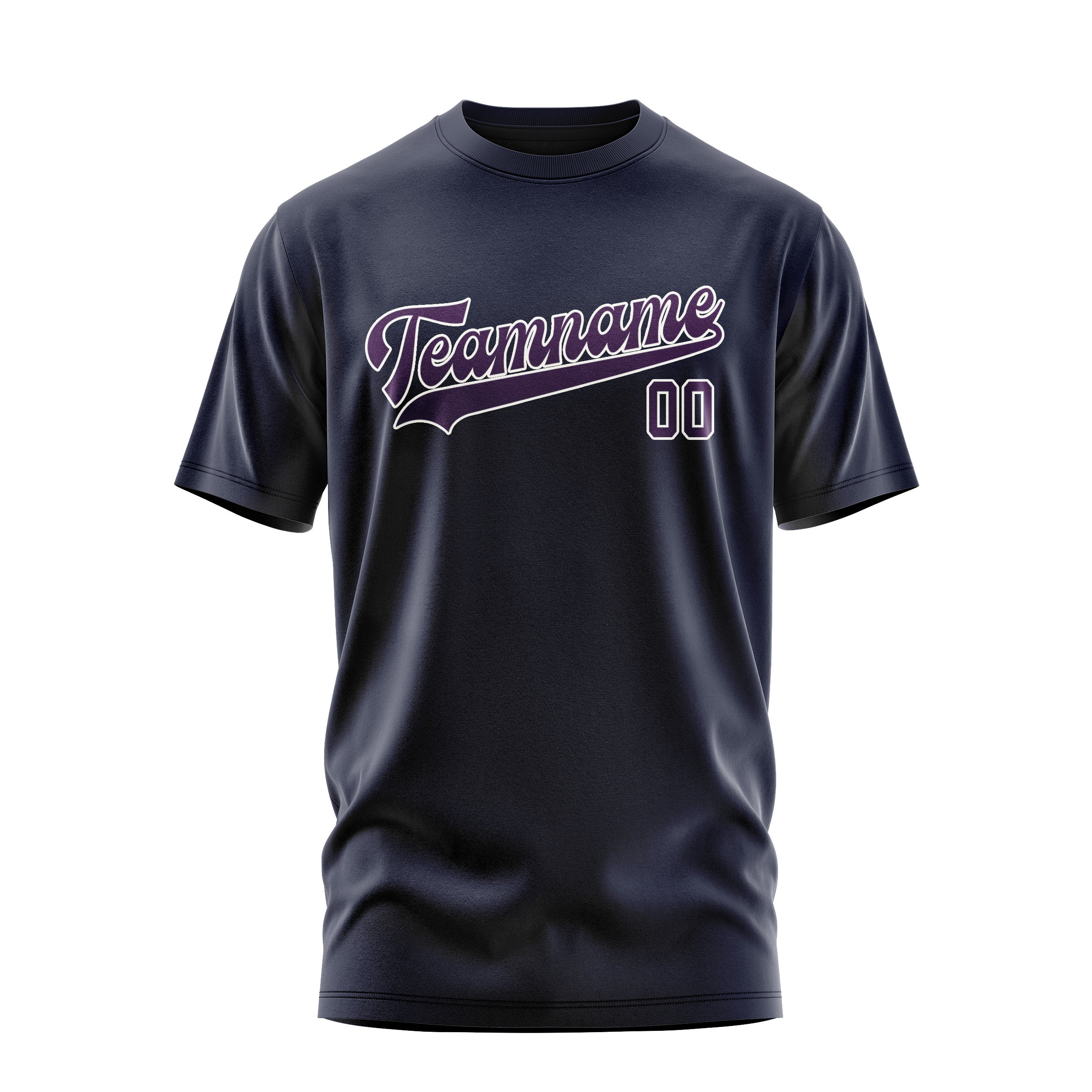Maßgeschneidertes Stahlblau Lila T-Shirt