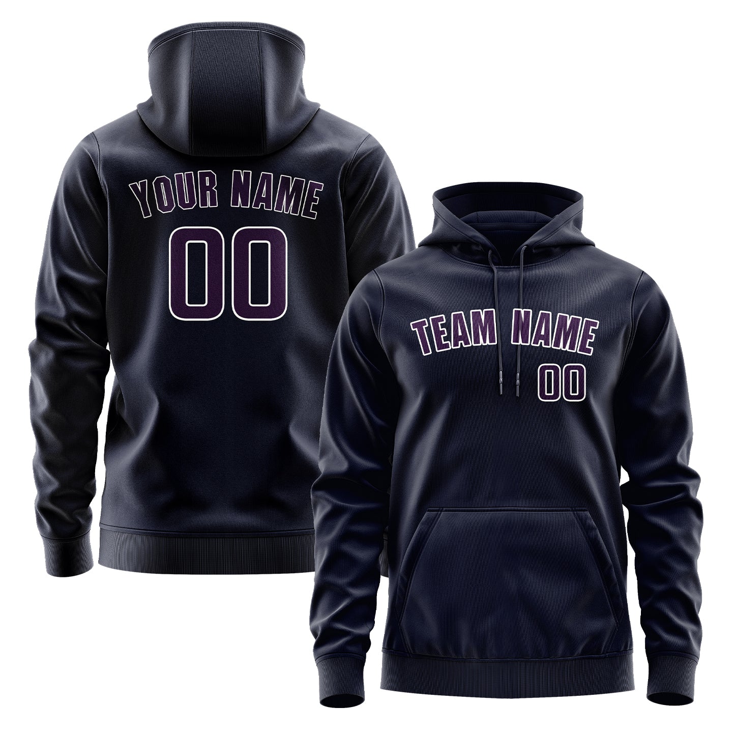 Maßgeschneidertes Stahlblau Lila Hoodie