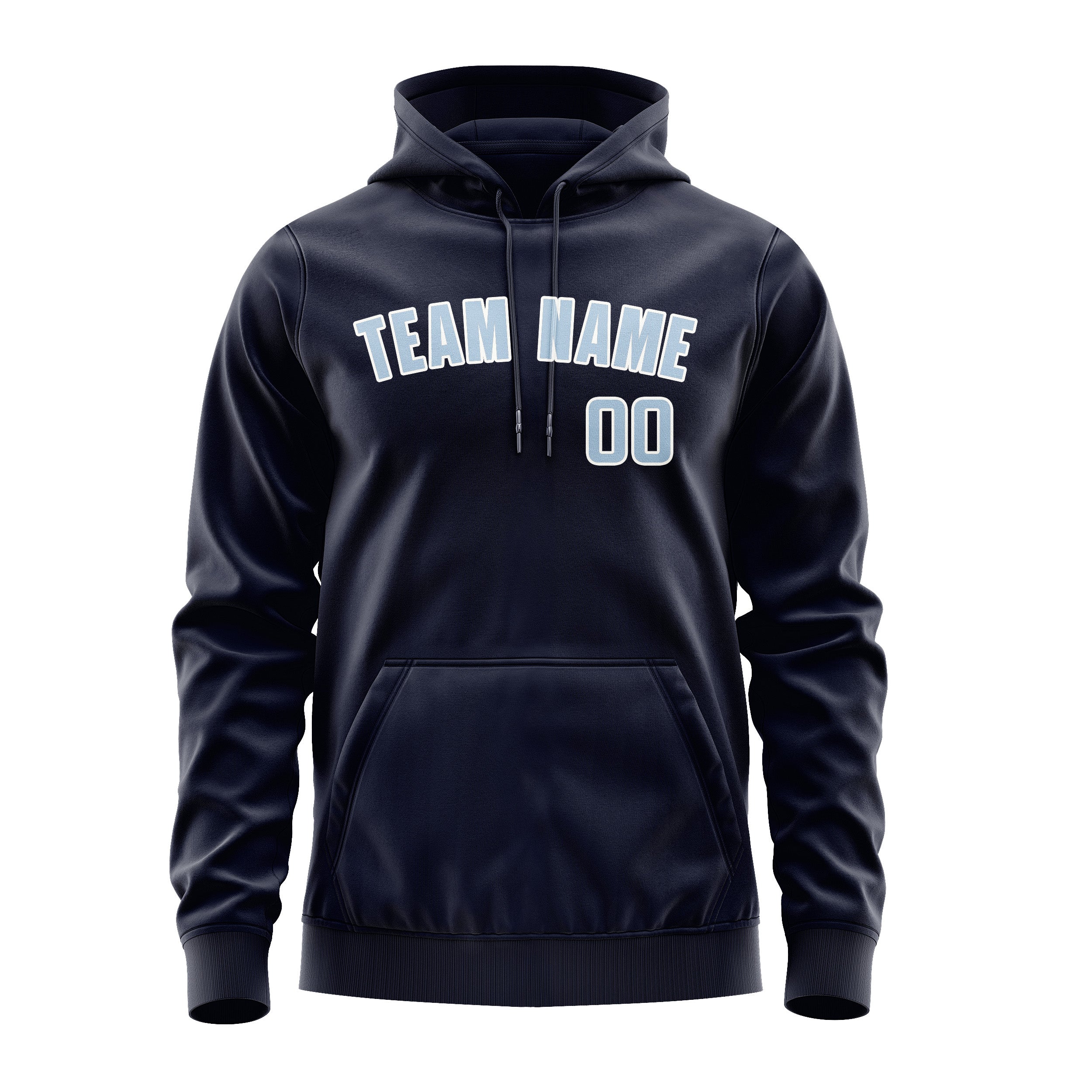 Maßgeschneidertes Stahlblau Hellblau Hoodie