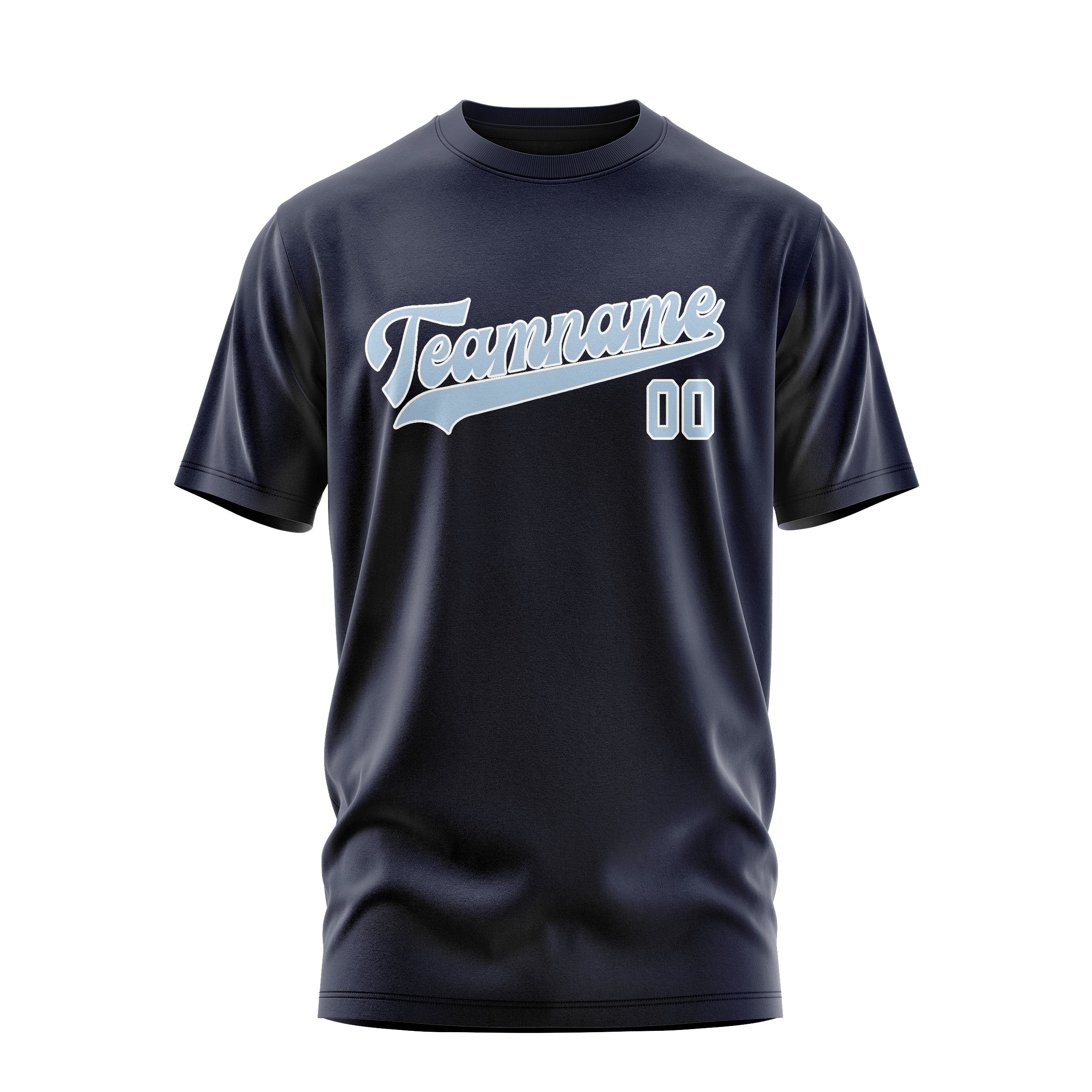 Maßgeschneidertes Stahlblau Hellblau T-Shirt