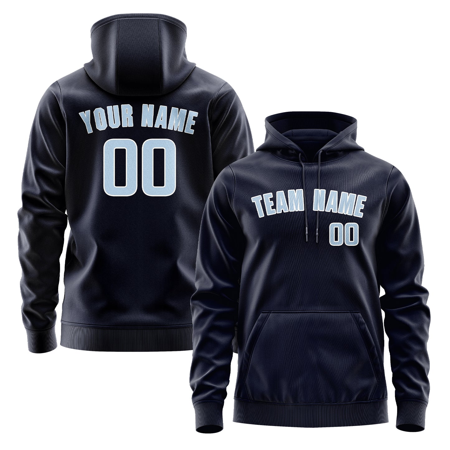 Maßgeschneidertes Stahlblau Hellblau Hoodie