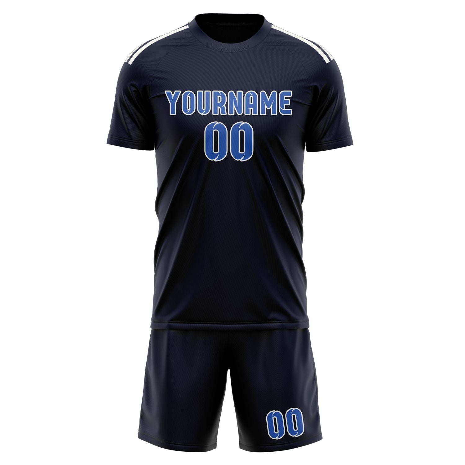 Maßgeschneidertes Professionelles Stahlblau Himmelblau Fußballtrikot-Set