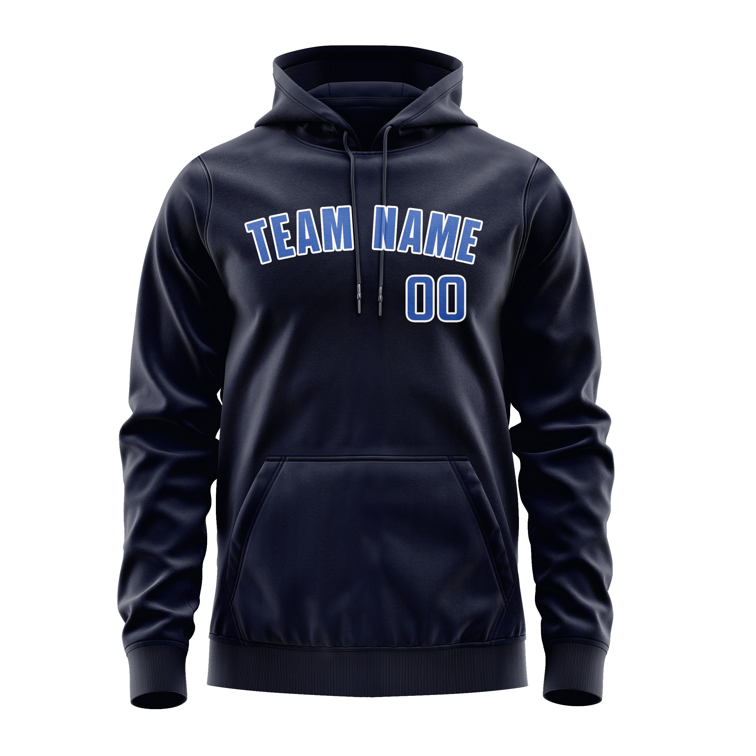 Maßgeschneidertes Stahlblau Himmelblau Hoodie