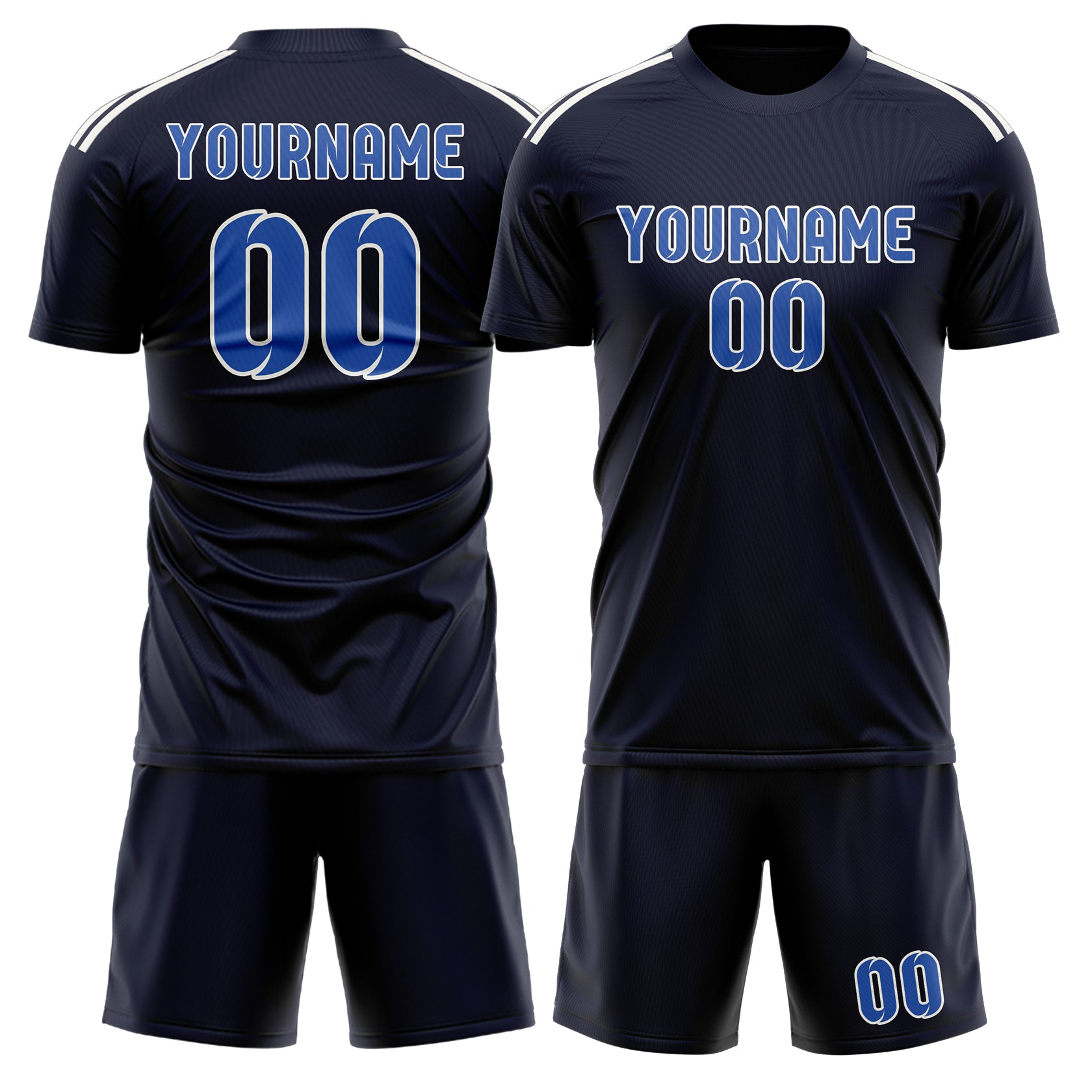 Maßgeschneidertes Professionelles Stahlblau Himmelblau Fußballtrikot-Set