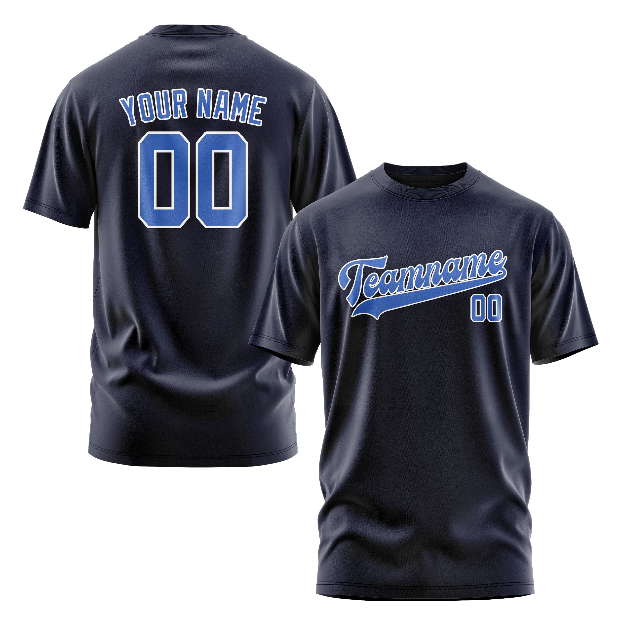 Maßgeschneidertes Stahlblau Himmelblau T-Shirt