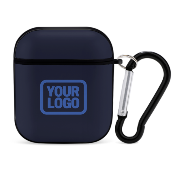 Maßgeschneidertes Stahlblau Himmelblau AirPods-Hülle