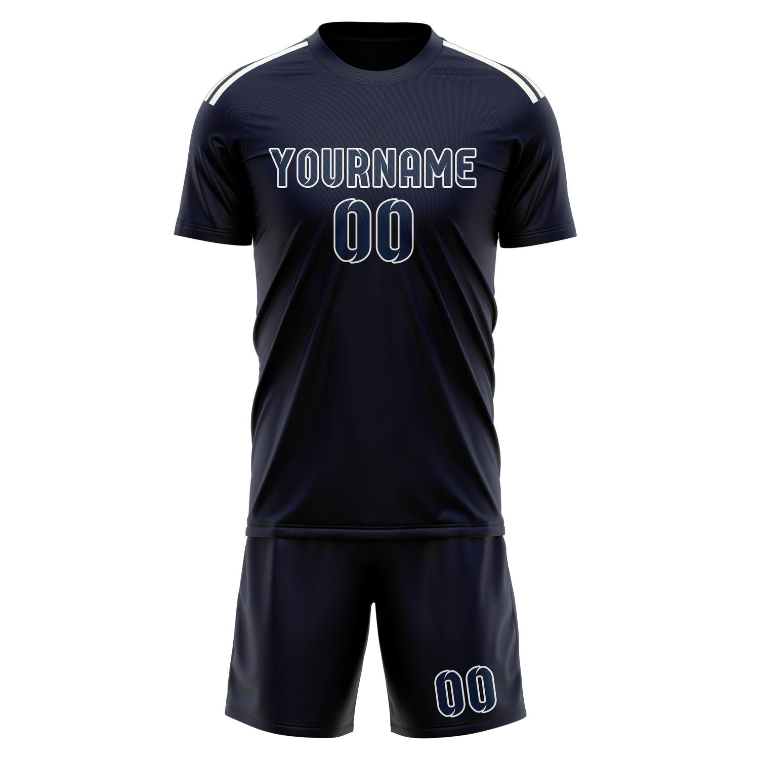 Maßgeschneidertes Professionelles Stahlblau Marineblau Fußballtrikot-Set