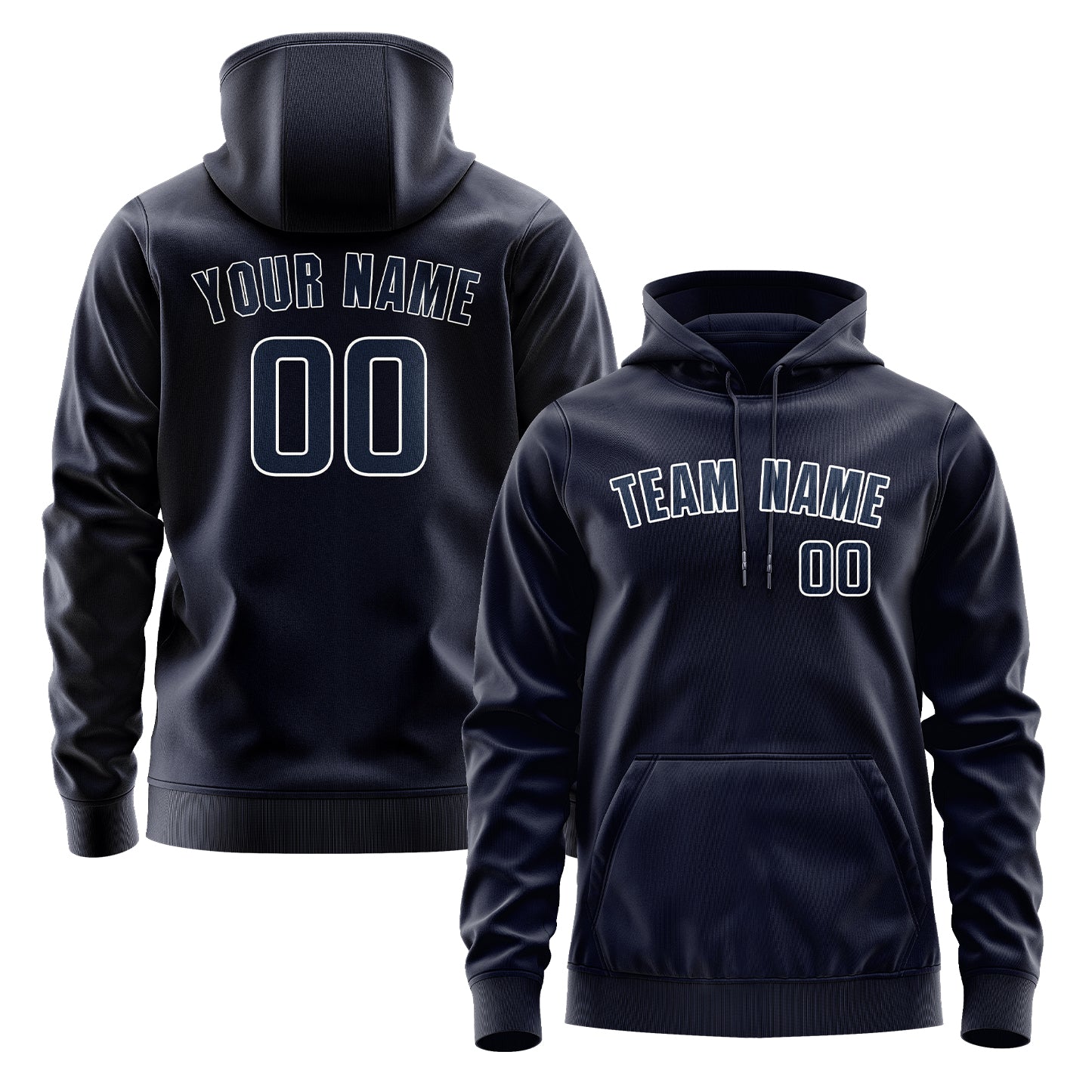 Maßgeschneidertes Stahlblau Marineblau Hoodie
