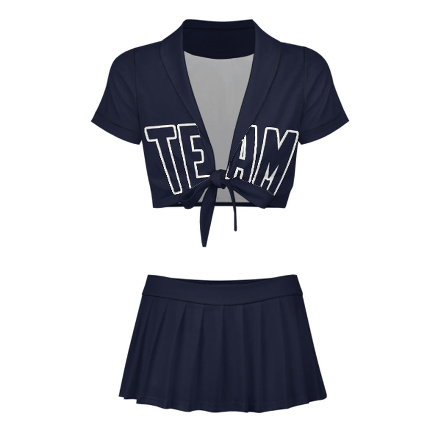 Maßgeschneidertes Stahlblau Stahlblau Cheerleader Outfit Set