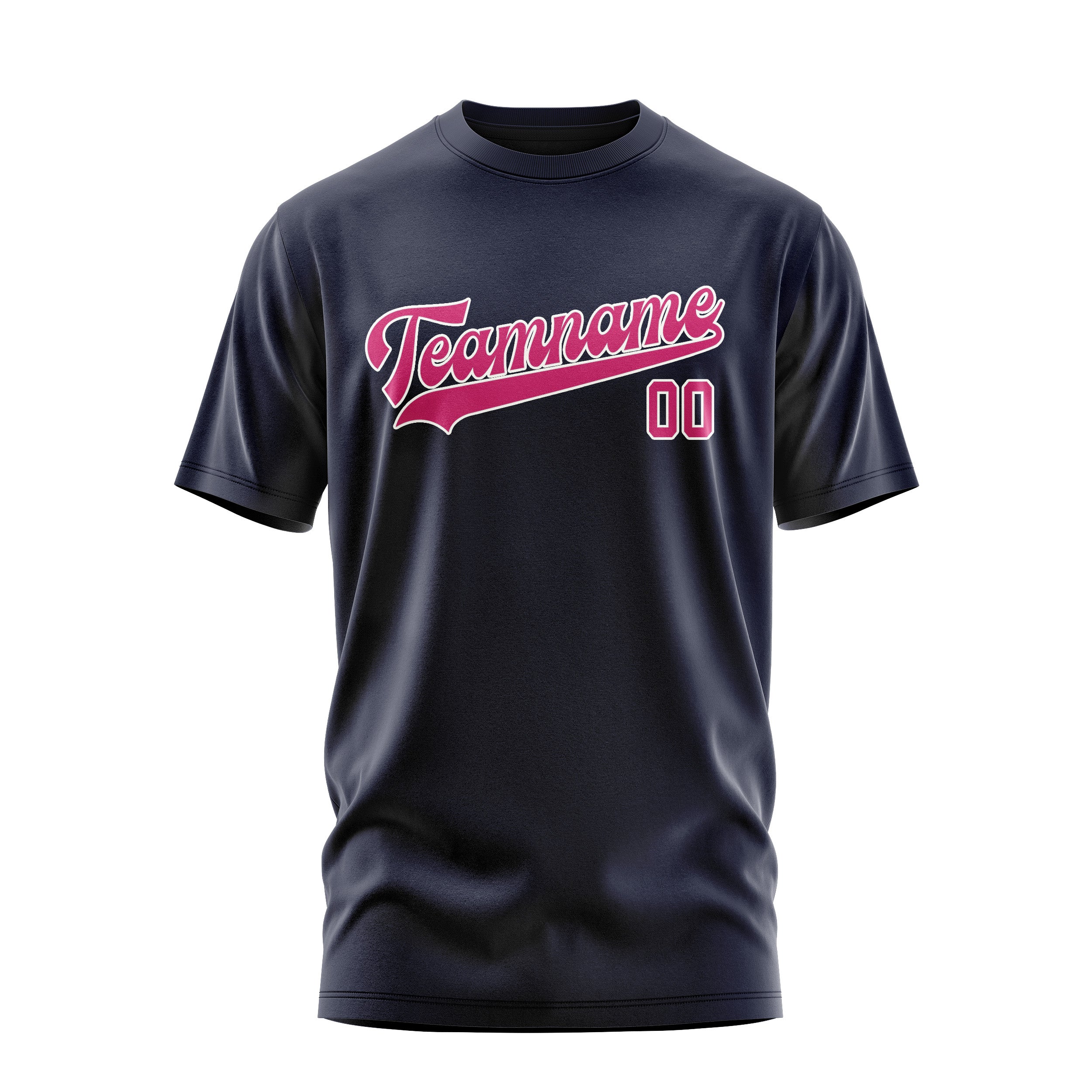 Maßgeschneidertes Stahlblau Rosarot T-Shirt