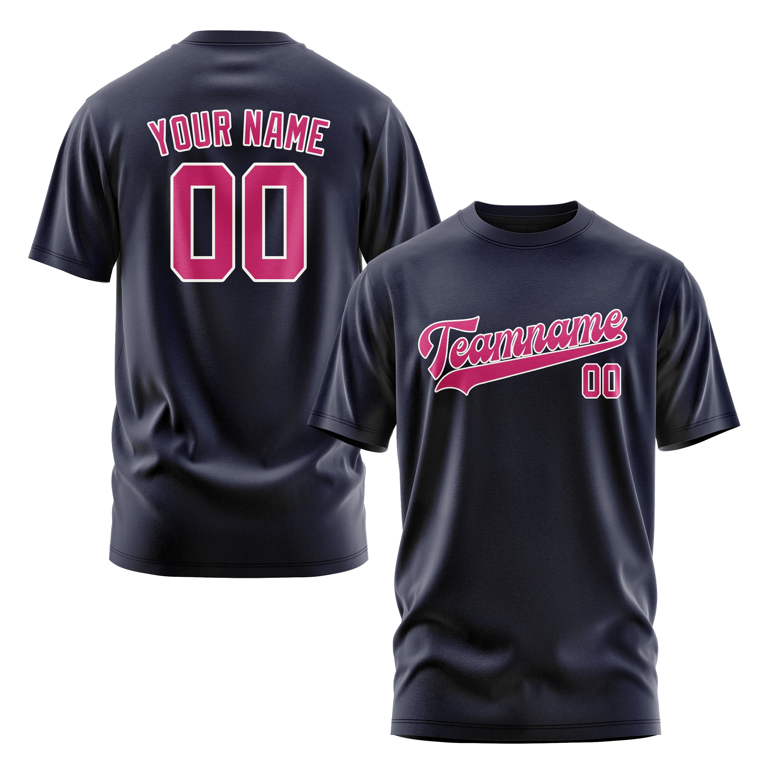 Maßgeschneidertes Stahlblau Rosarot T-Shirt