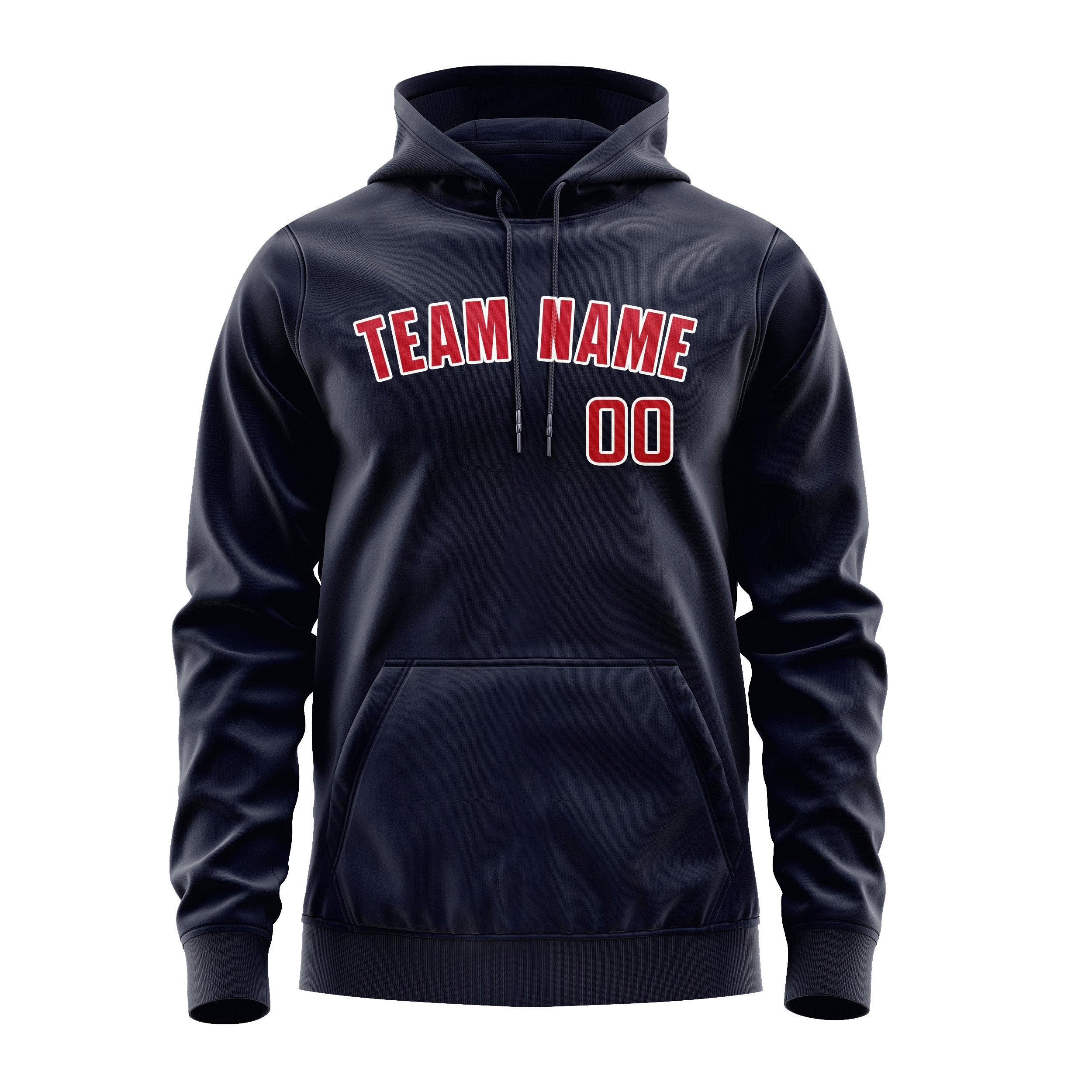 Maßgeschneidertes Stahlblau Rot Hoodie