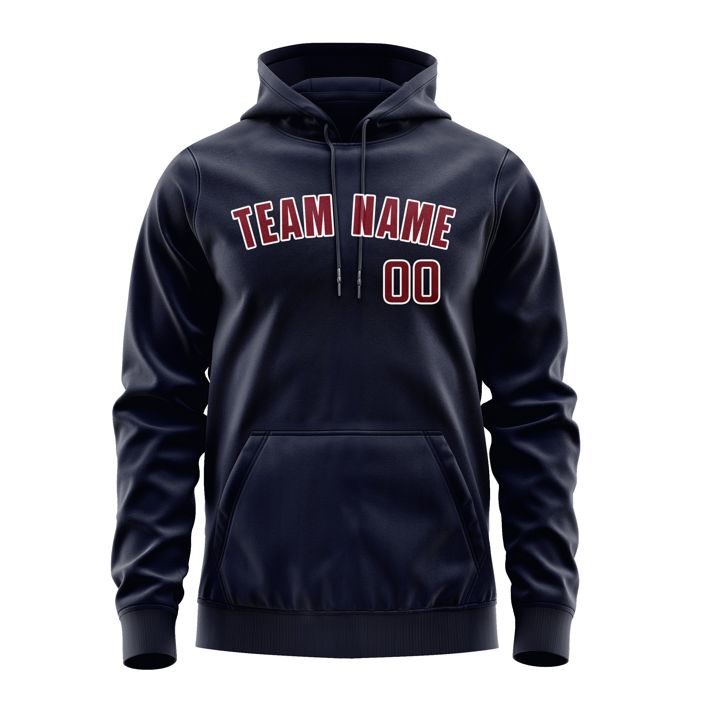 Maßgeschneidertes Stahlblau Karmesinrot Hoodie