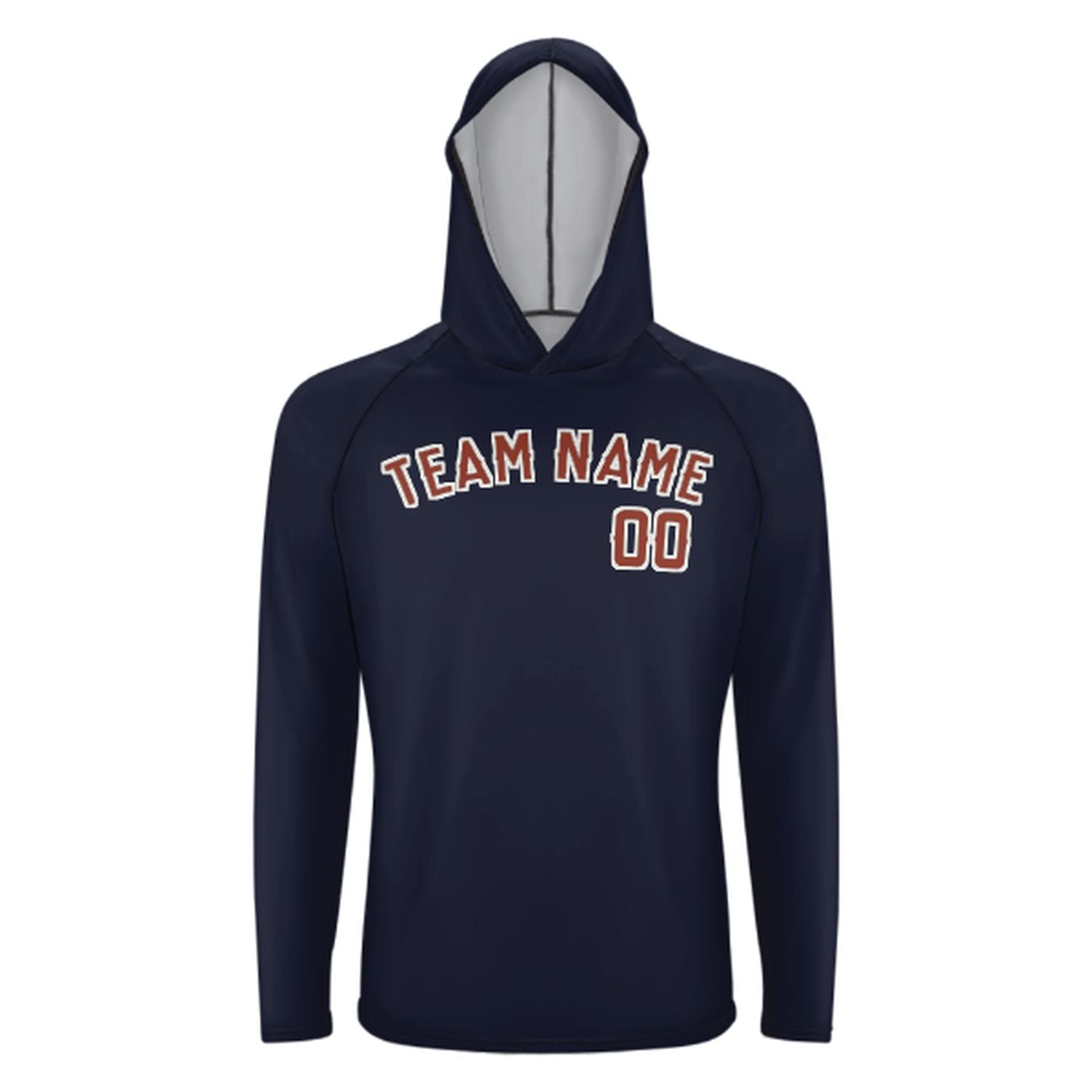 Maßgeschneidertes Stahlblau Korallenrot UV-Hoodie