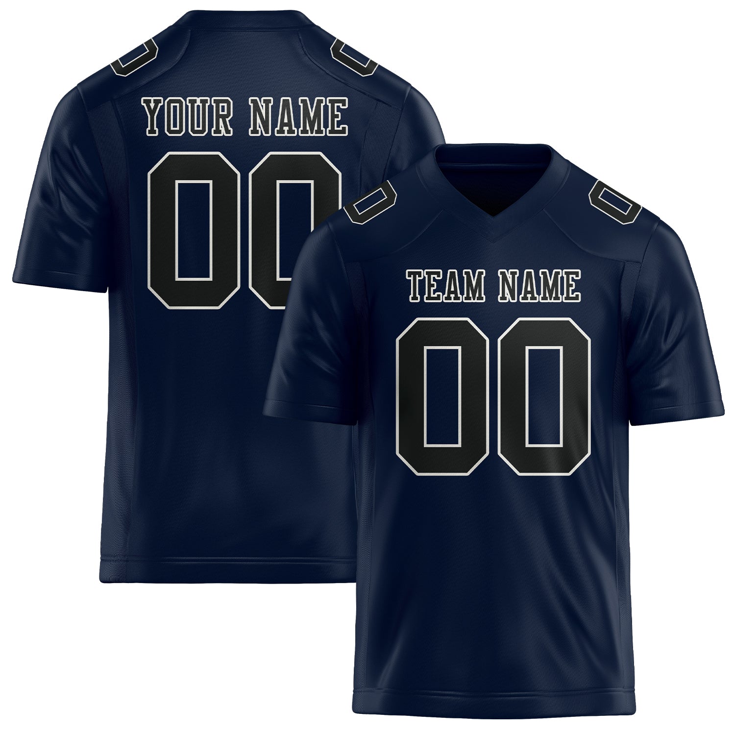Maßgeschneidertes Professionelles Stahlblau Schwarz Rugbytrikot