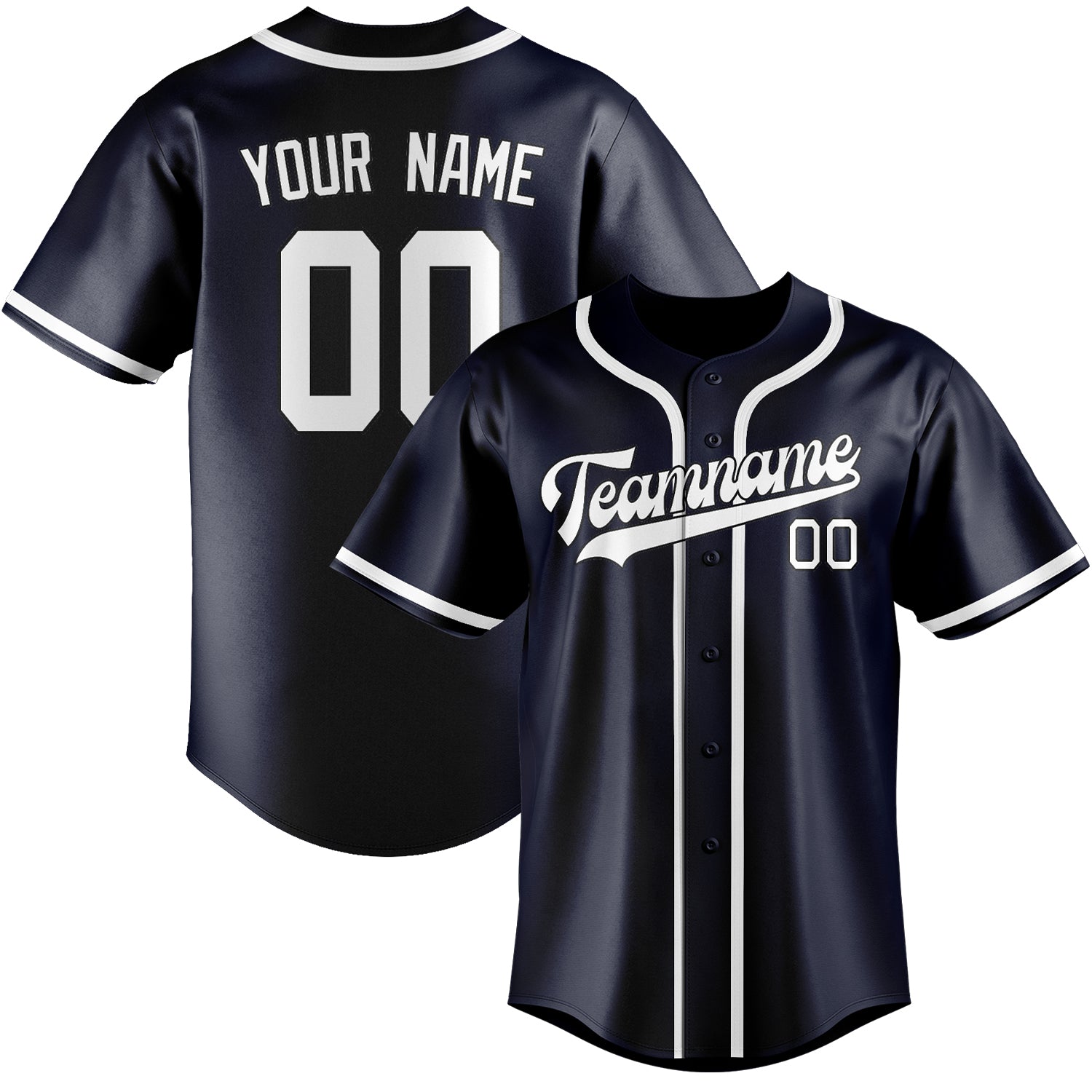 Benutzerdefiniertes Professionelles Stahlblau Weiß Baseballtrikot