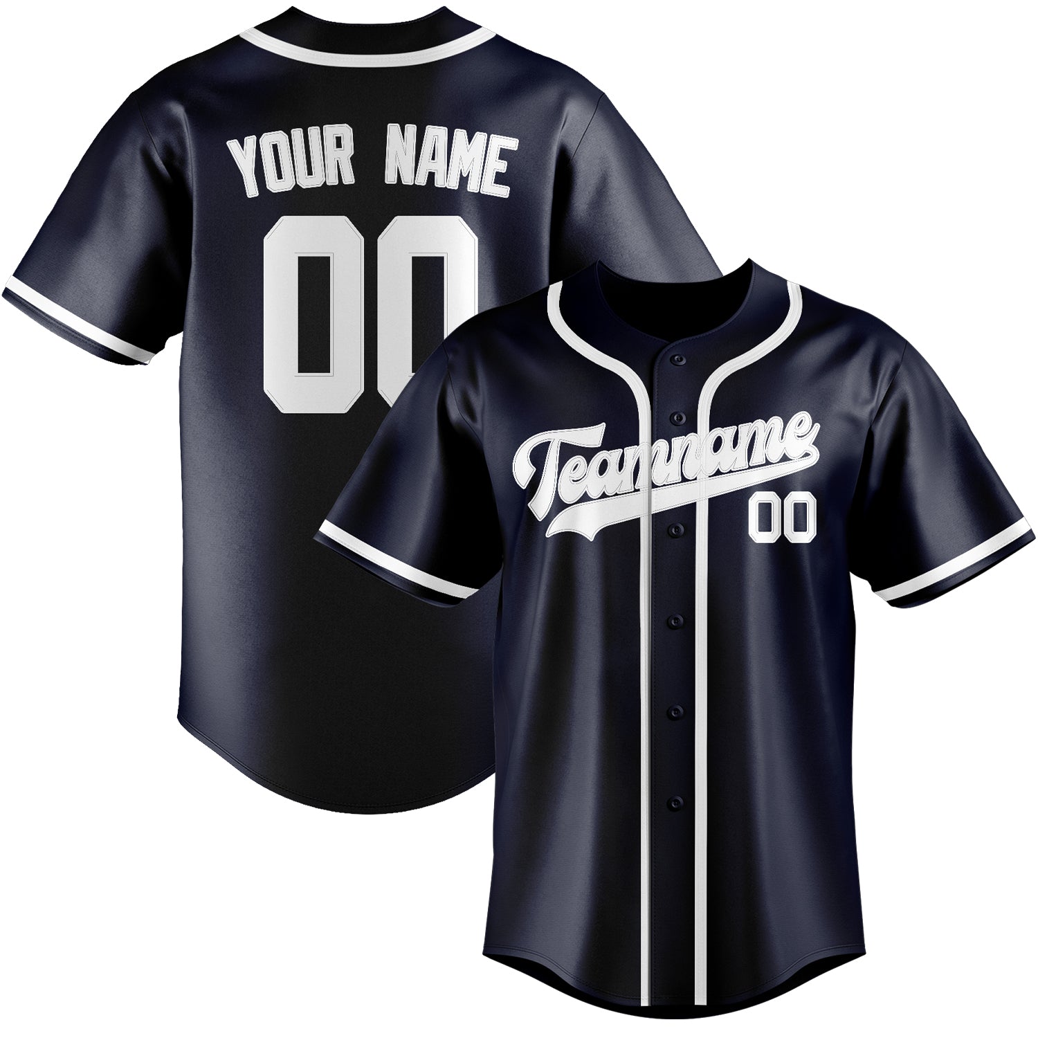 Benutzerdefiniertes Professionelles Stahlblau Weiß Baseballtrikot