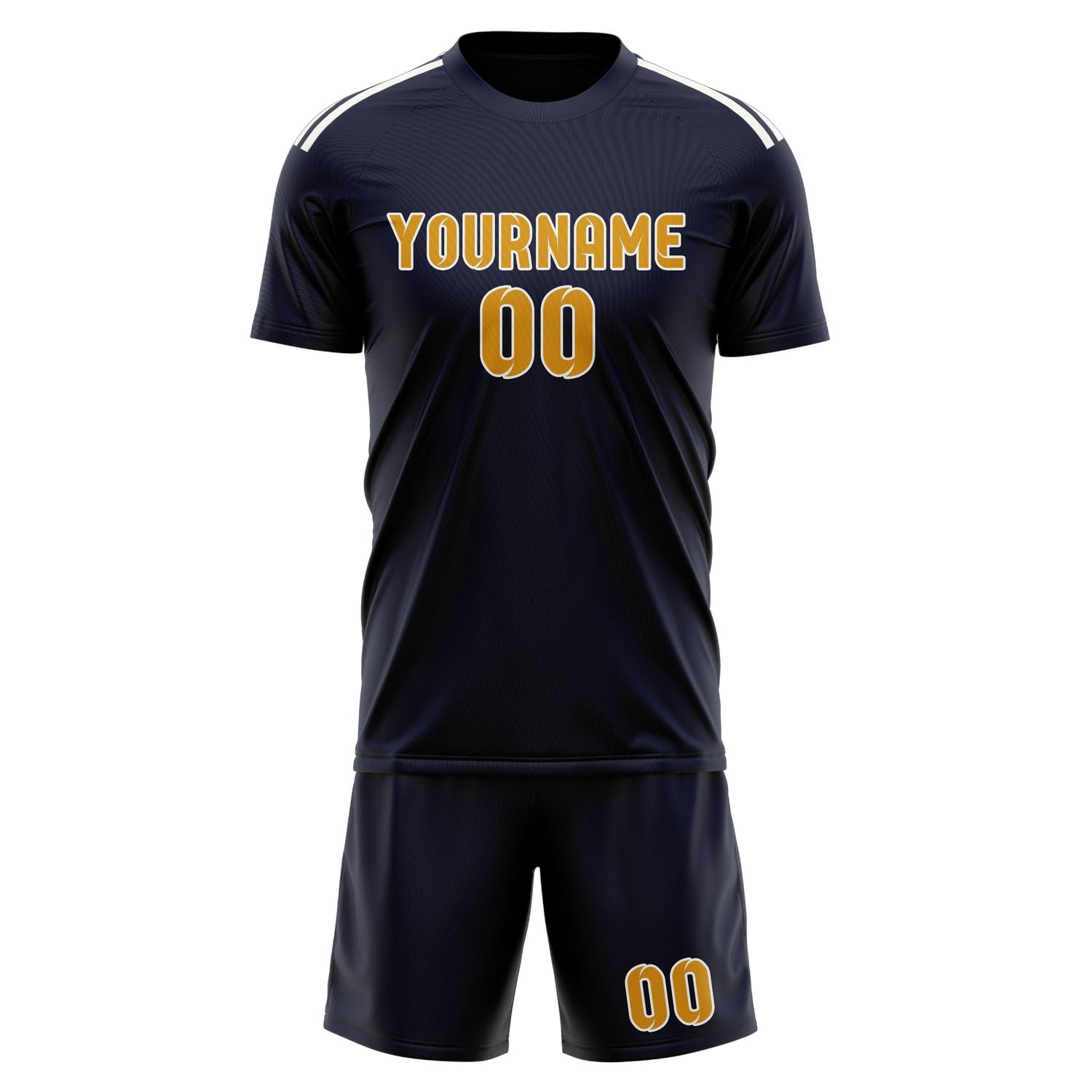 Maßgeschneidertes Professionelles Stahlblau Gelb Fußballtrikot-Set