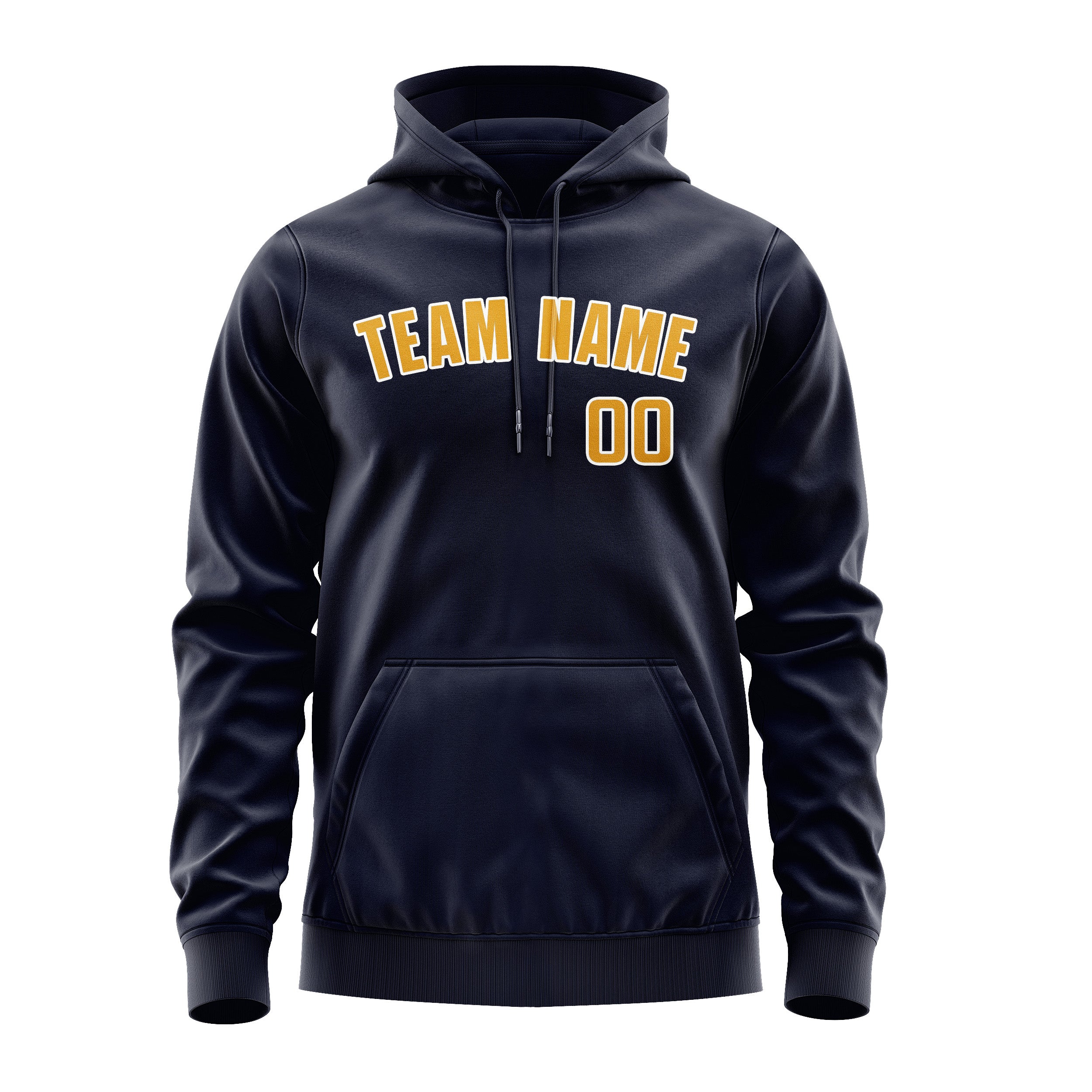 Maßgeschneidertes Stahlblau Gelb Hoodie