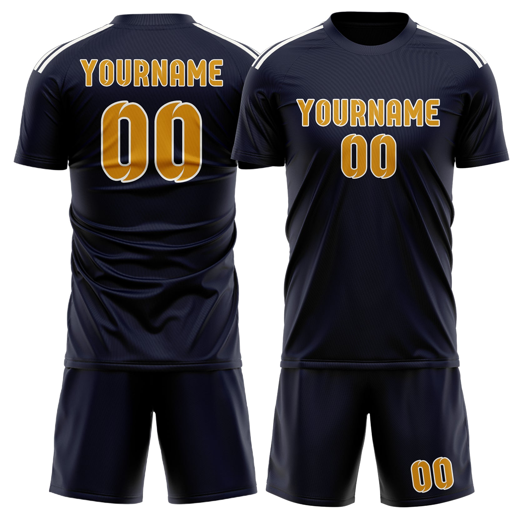 Maßgeschneidertes Professionelles Stahlblau Gelb Fußballtrikot-Set