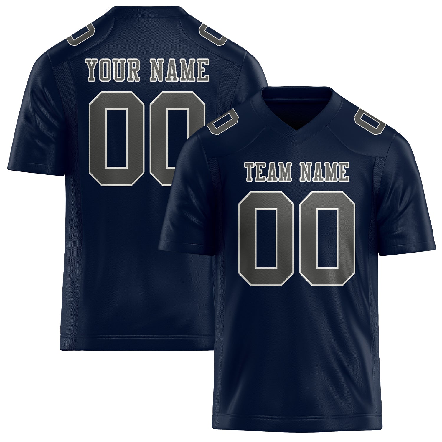 Maßgeschneidertes Professionelles Stahlblau Dunkelgrau Rugbytrikot