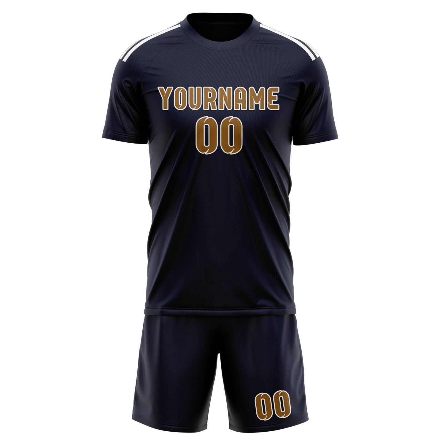 Maßgeschneidertes Professionelles Stahlblau Khaki Fußballtrikot-Set
