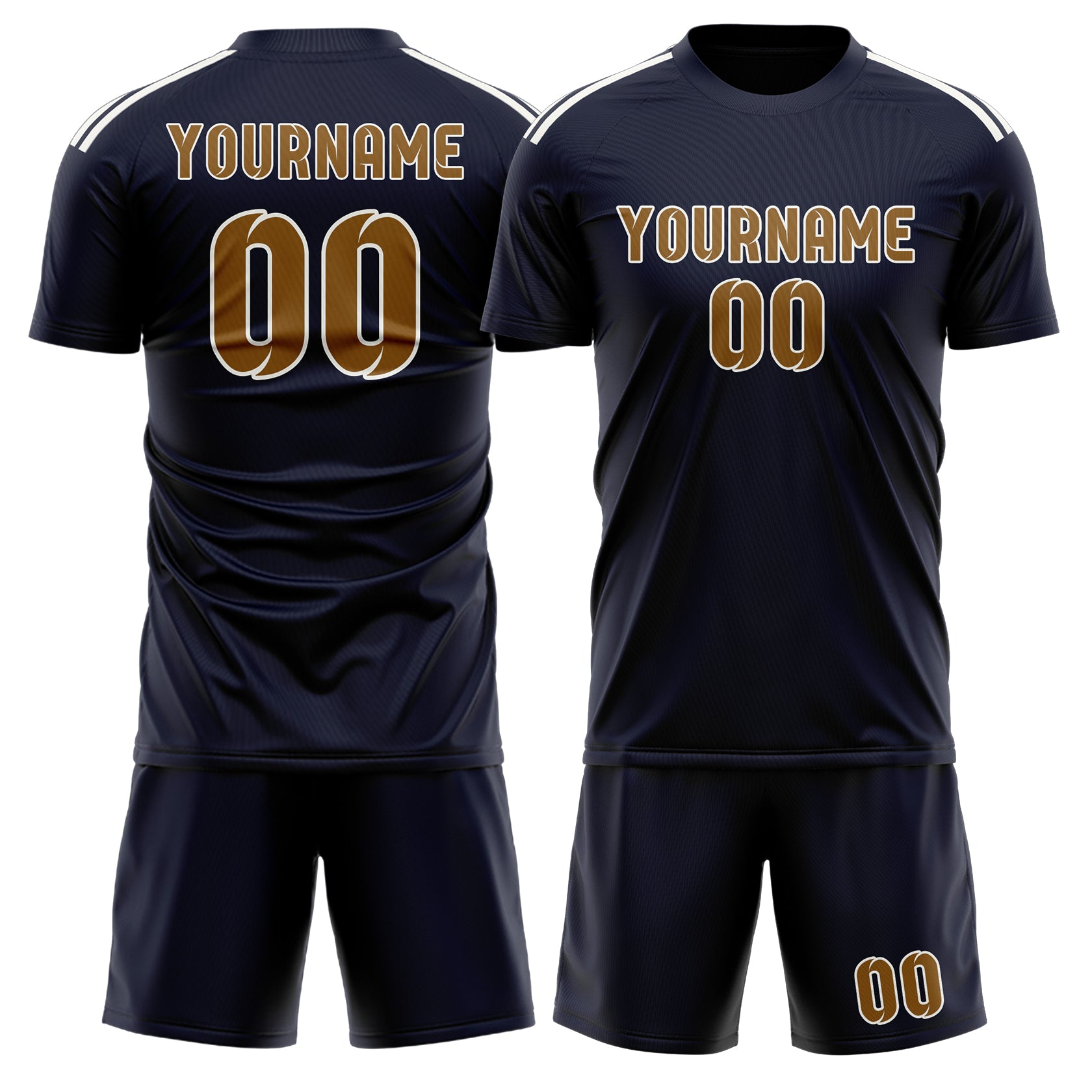 Maßgeschneidertes Professionelles Stahlblau Khaki Fußballtrikot-Set