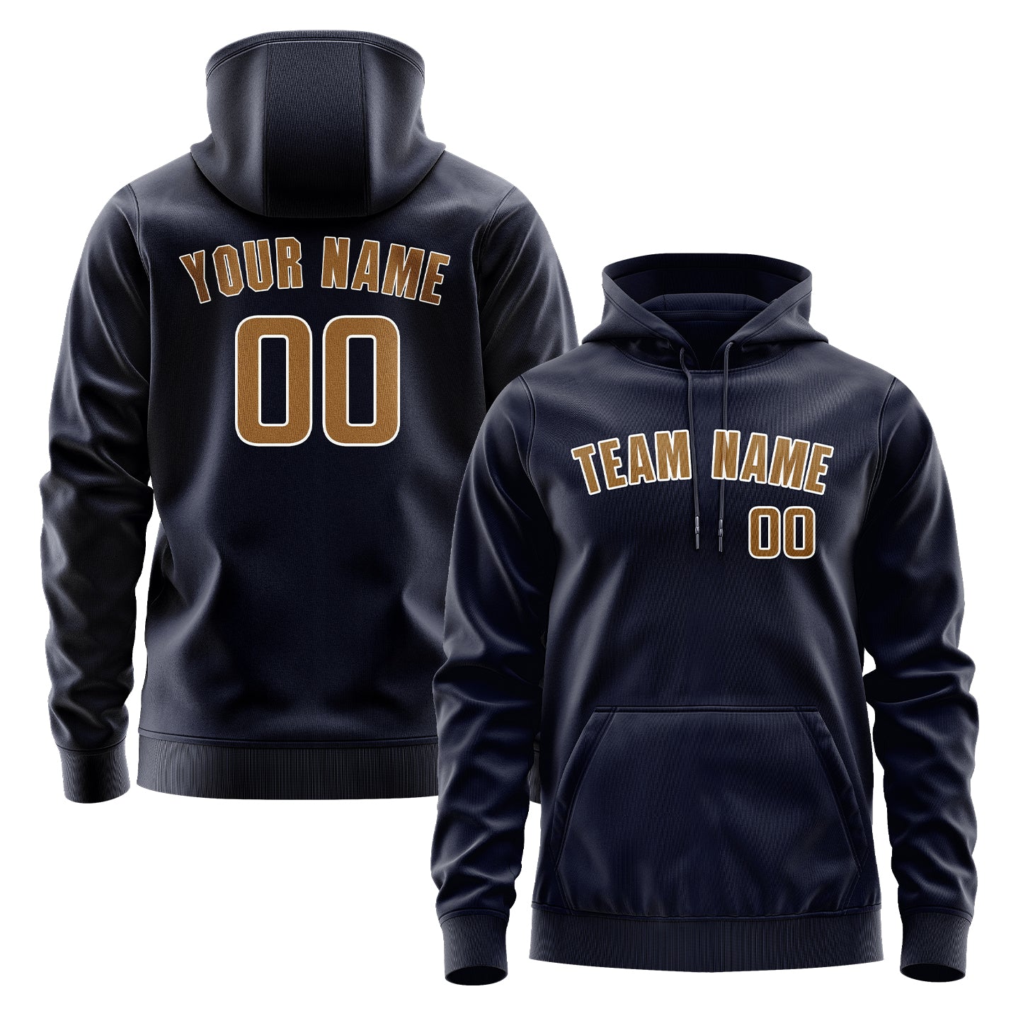 Maßgeschneidertes Stahlblau Khaki Hoodie