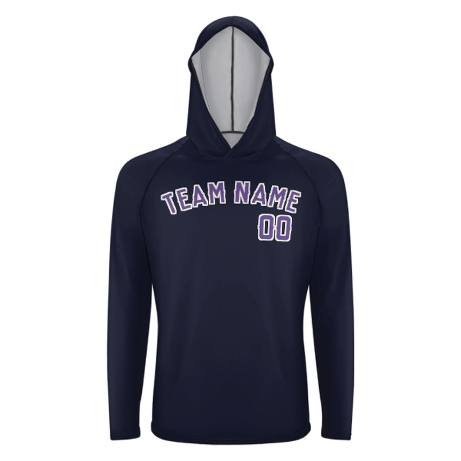 Maßgeschneidertes Stahlblau Lavendel UV-Hoodie