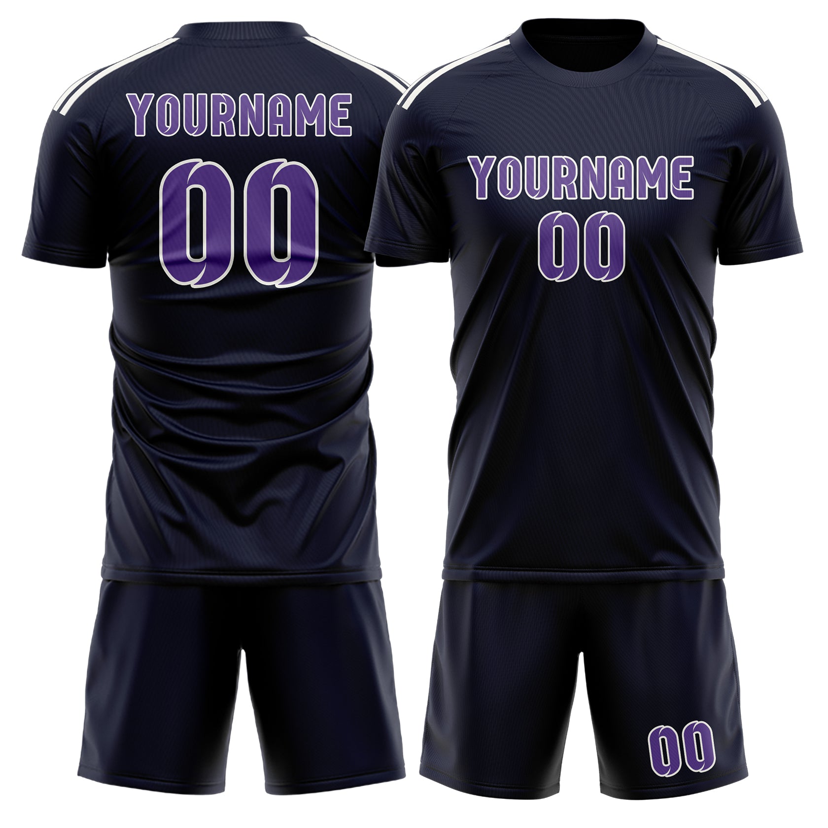Maßgeschneidertes Professionelles Stahlblau Lavendel Fußballtrikot-Set