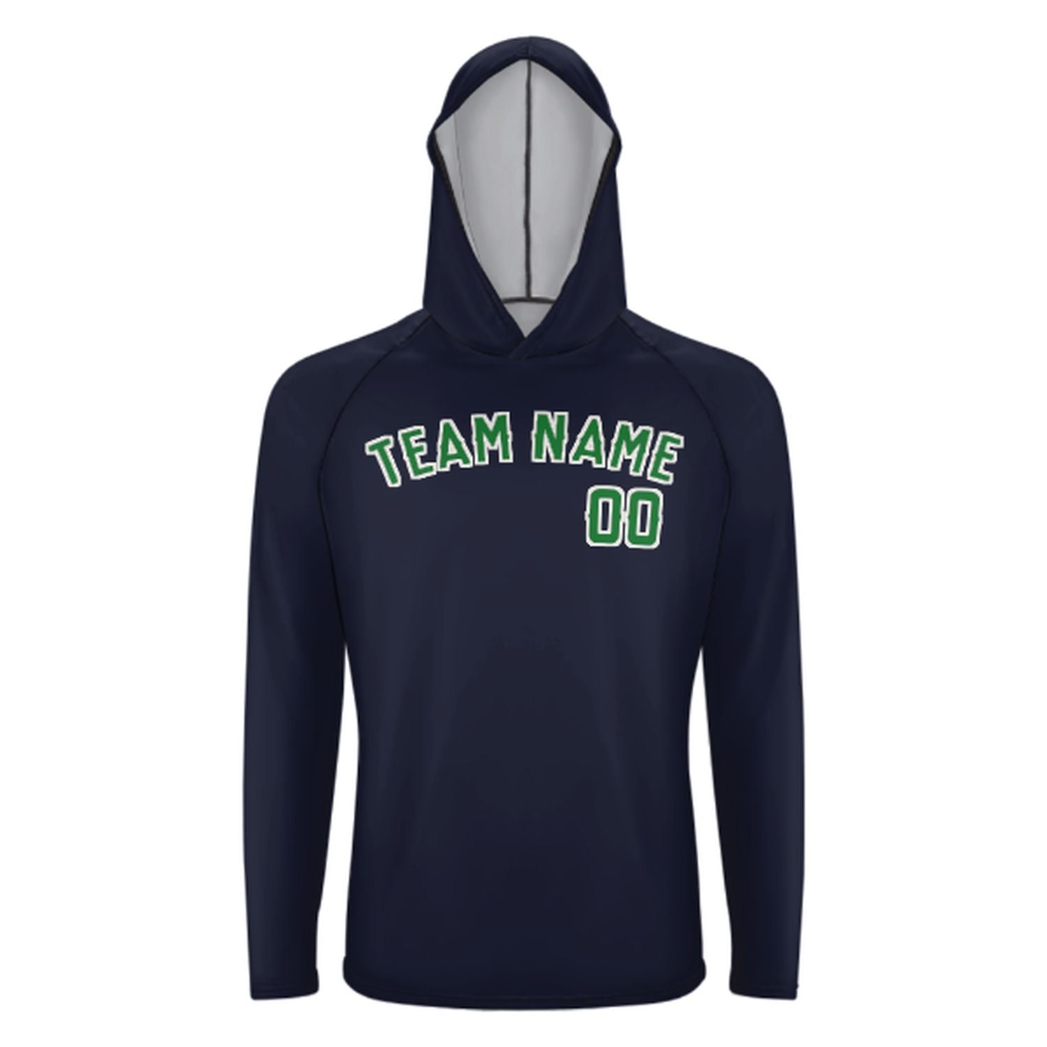 Maßgeschneidertes Stahlblau Smaragdgrün UV-Hoodie