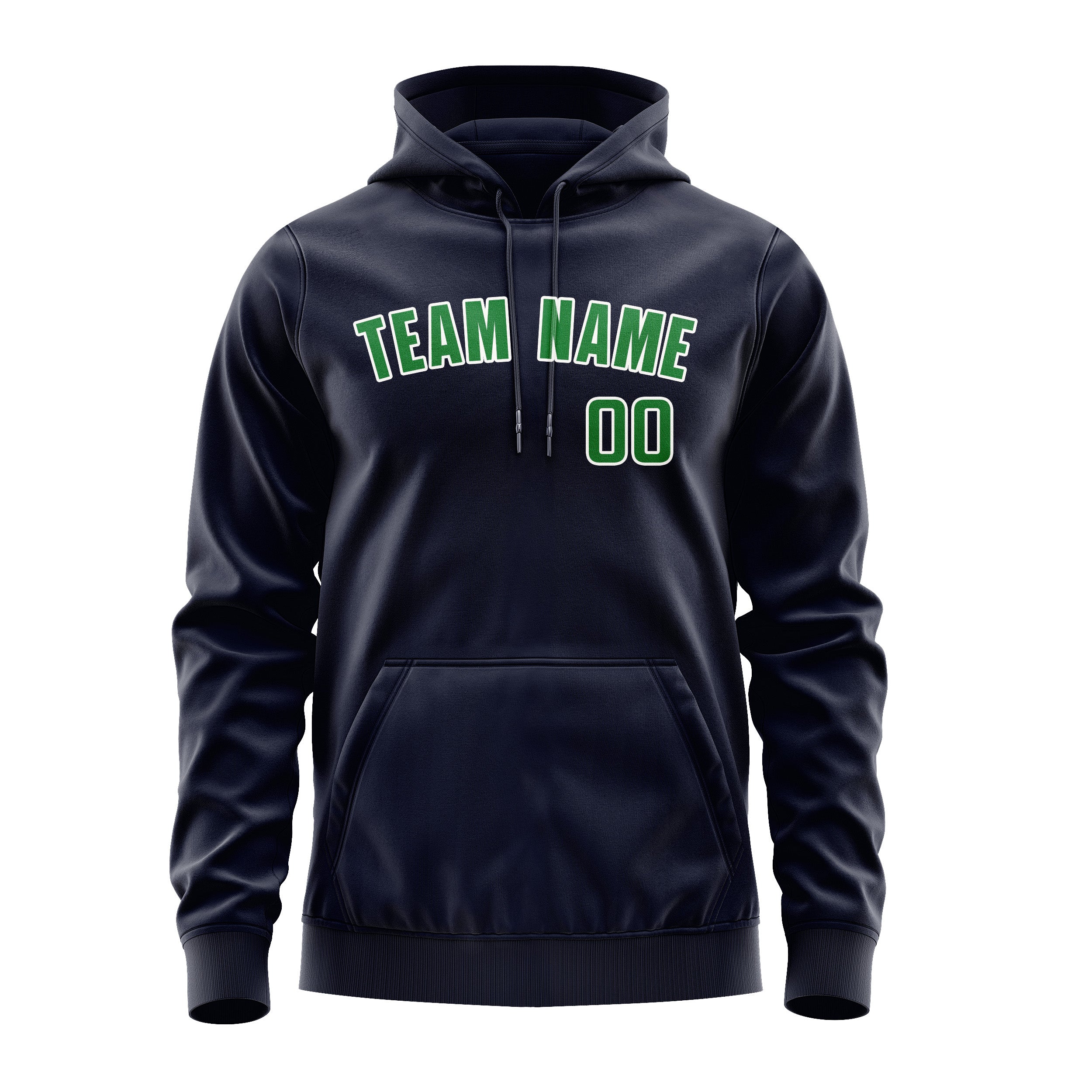 Maßgeschneidertes Stahlblau Smaragdgrün Hoodie
