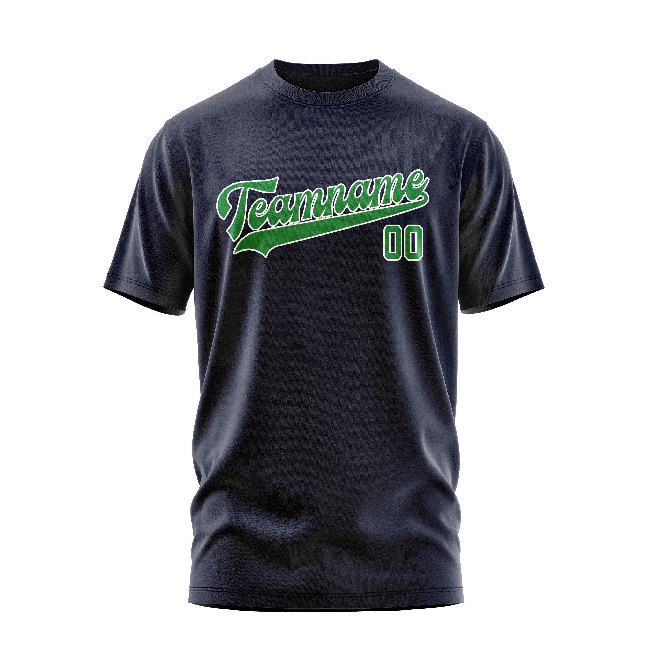 Maßgeschneidertes Stahlblau Smaragdgrün T-Shirt