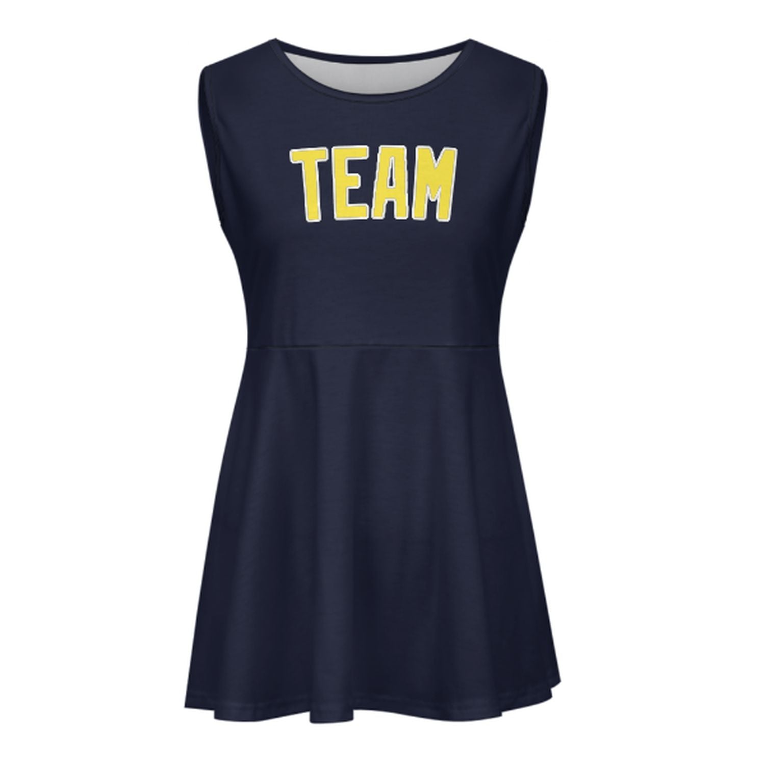 Maßgeschneidertes Stahlblau Blassgelb Cheerleader-Kleid