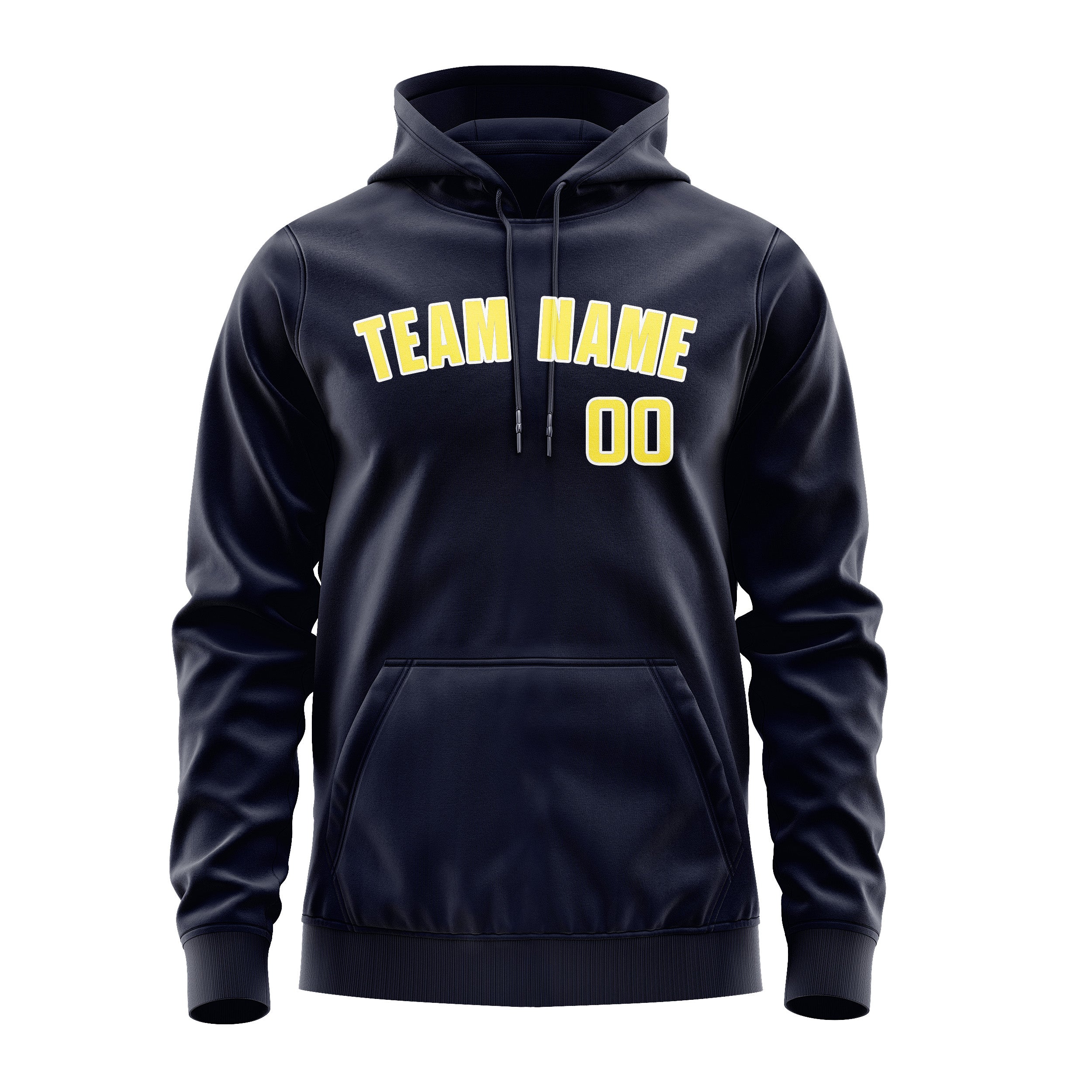 Maßgeschneidertes Stahlblau Blassgelb Hoodie