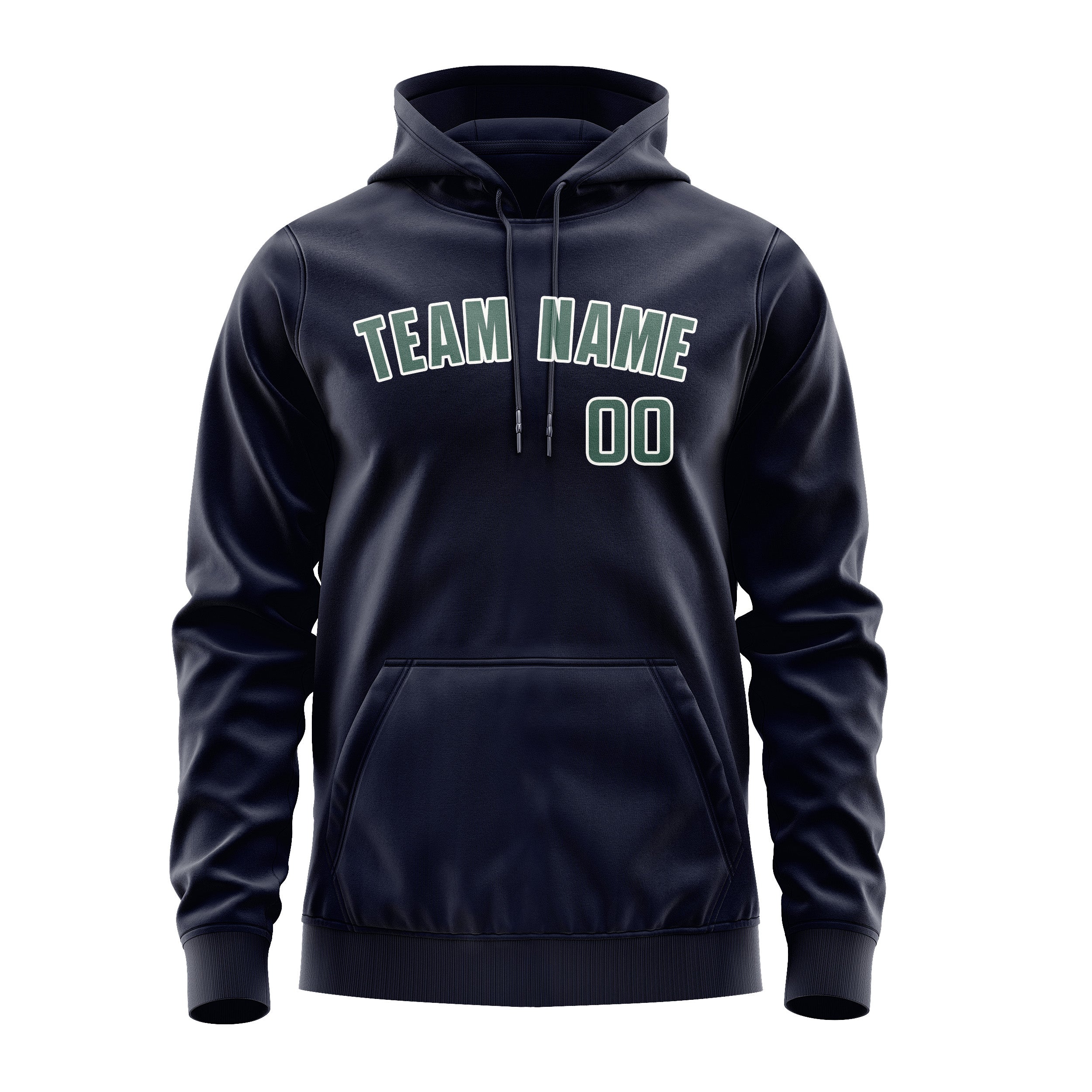 Maßgeschneidertes Stahlblau Blaugrün Hoodie