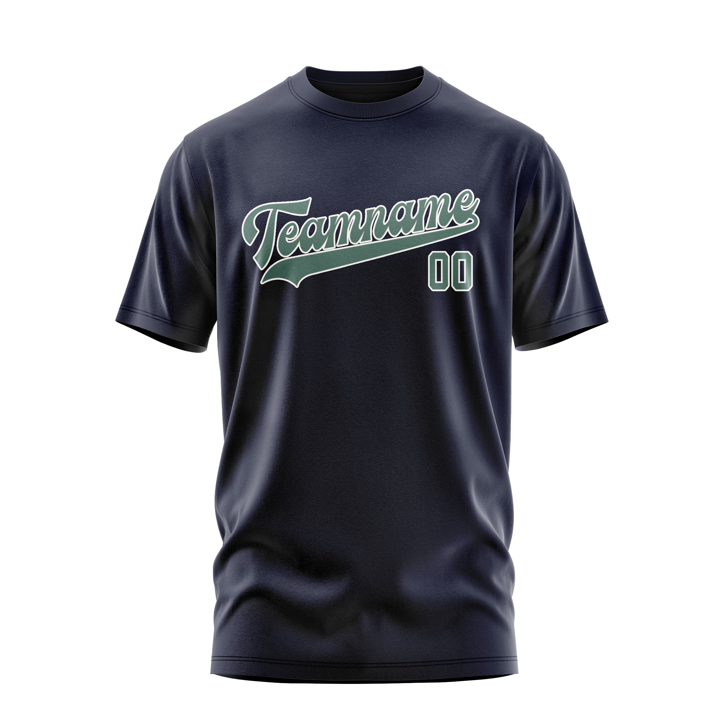 Maßgeschneidertes Stahlblau Blaugrün T-Shirt